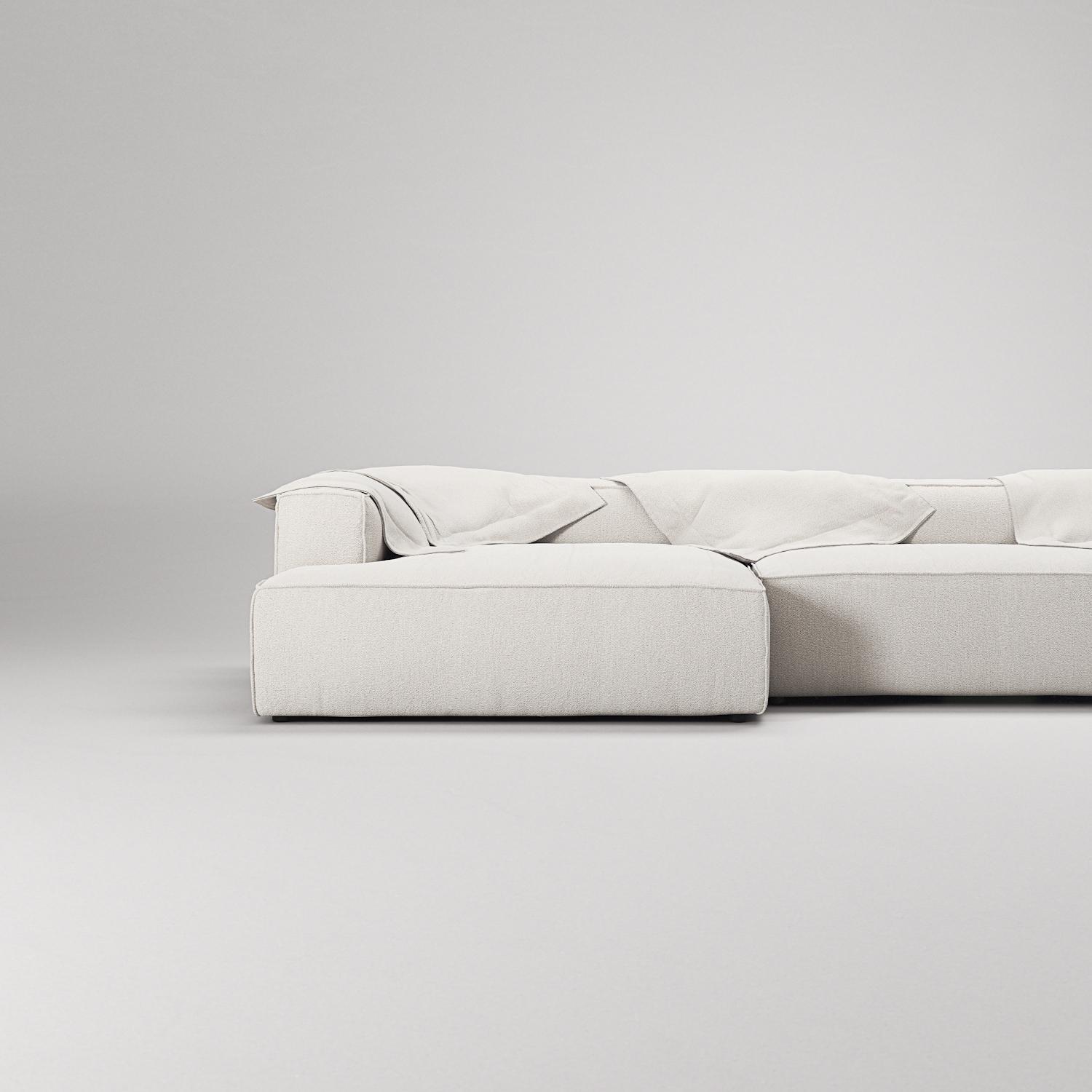 Decotique Grand 5-Personers Sofa Åben Ende Højre Steam/Hvid