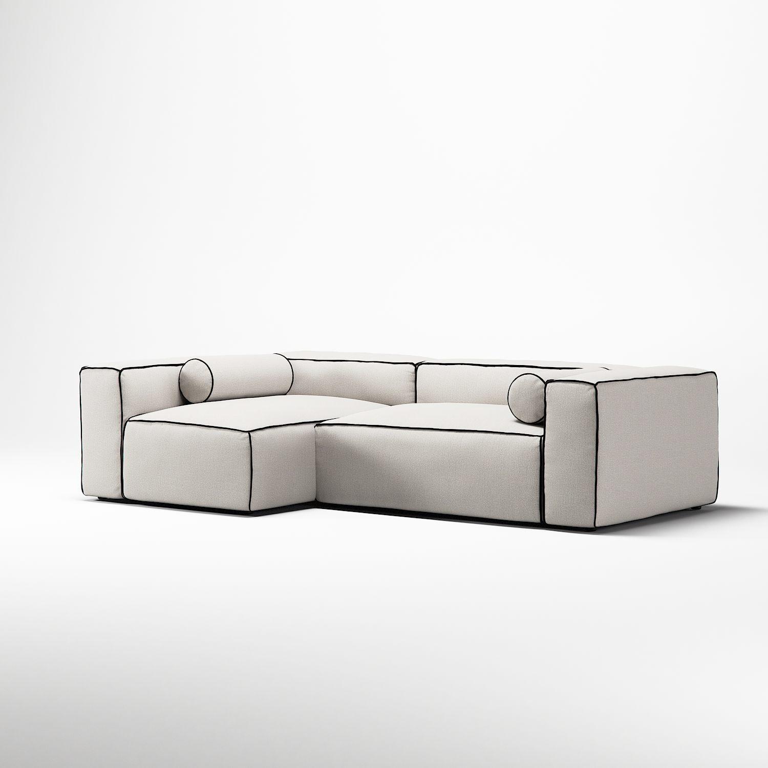 Decotique Grand Hue 3-Personers Sofa Divan Venstre Steam/Hvid/Grafitgrå