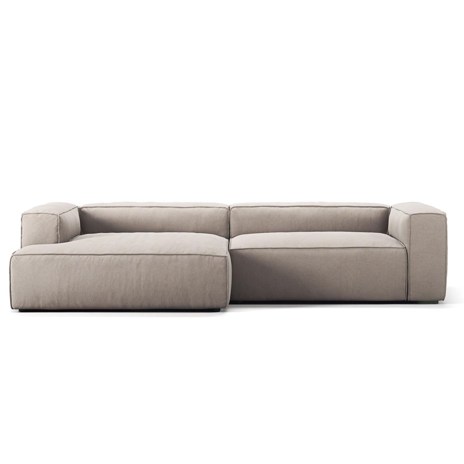 Decotique Grand 3-Personers Sofa Chaiselong Venstre Sandshell/Beige