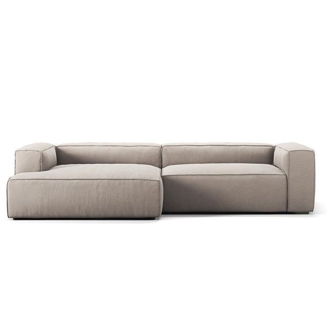 Decotique Grand 3-seters Sofa Sjeselong Venstre Sandskall/ Beige