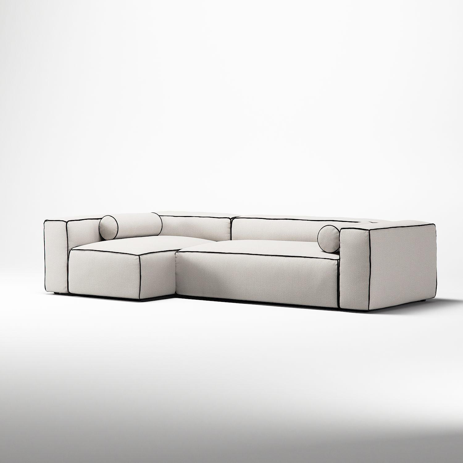 Decotique Grand Hue 4-Personers Sofa Divan Venstre Steam/Hvid/Grafitgrå