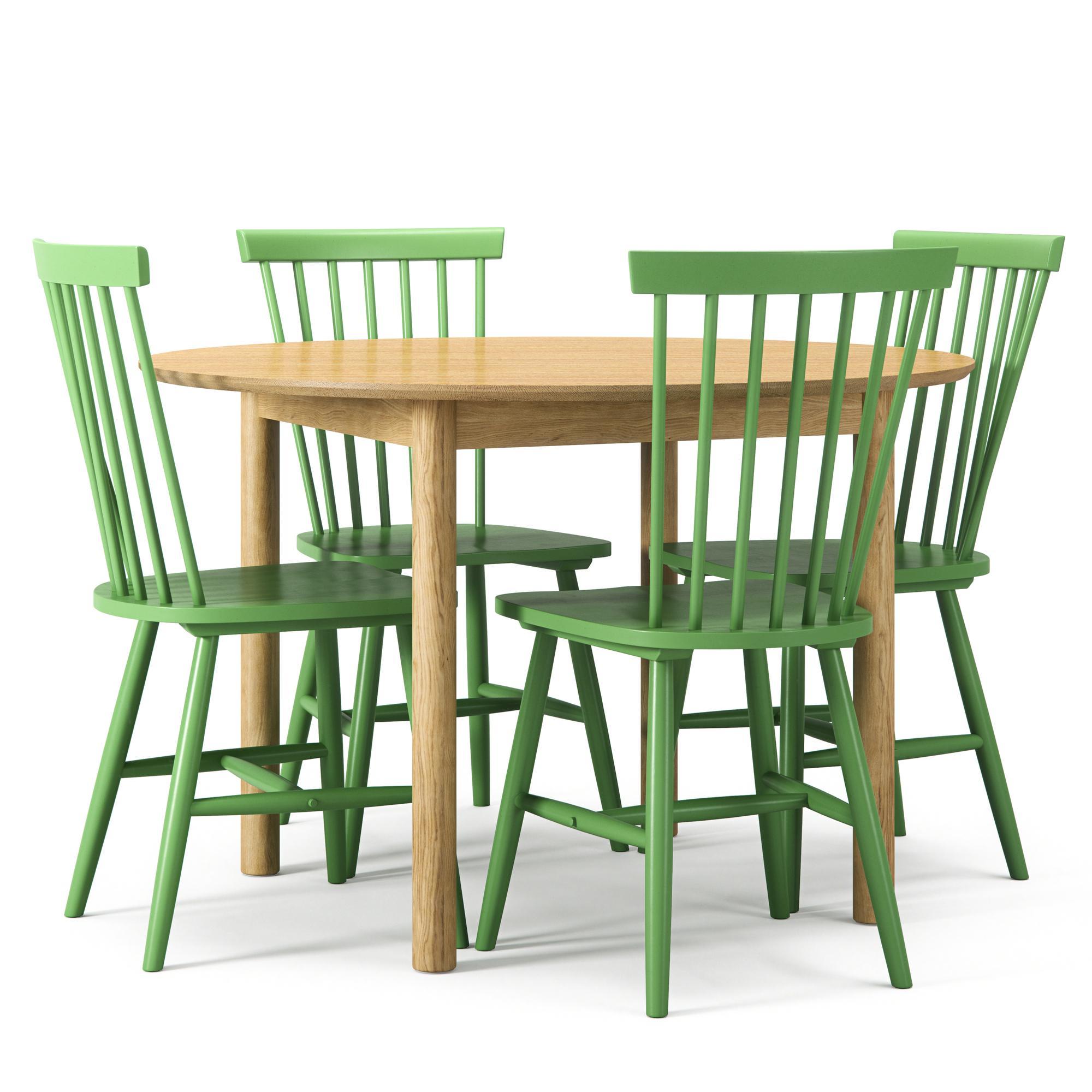 Department Eettafelset Wood Eiken/ Groen
