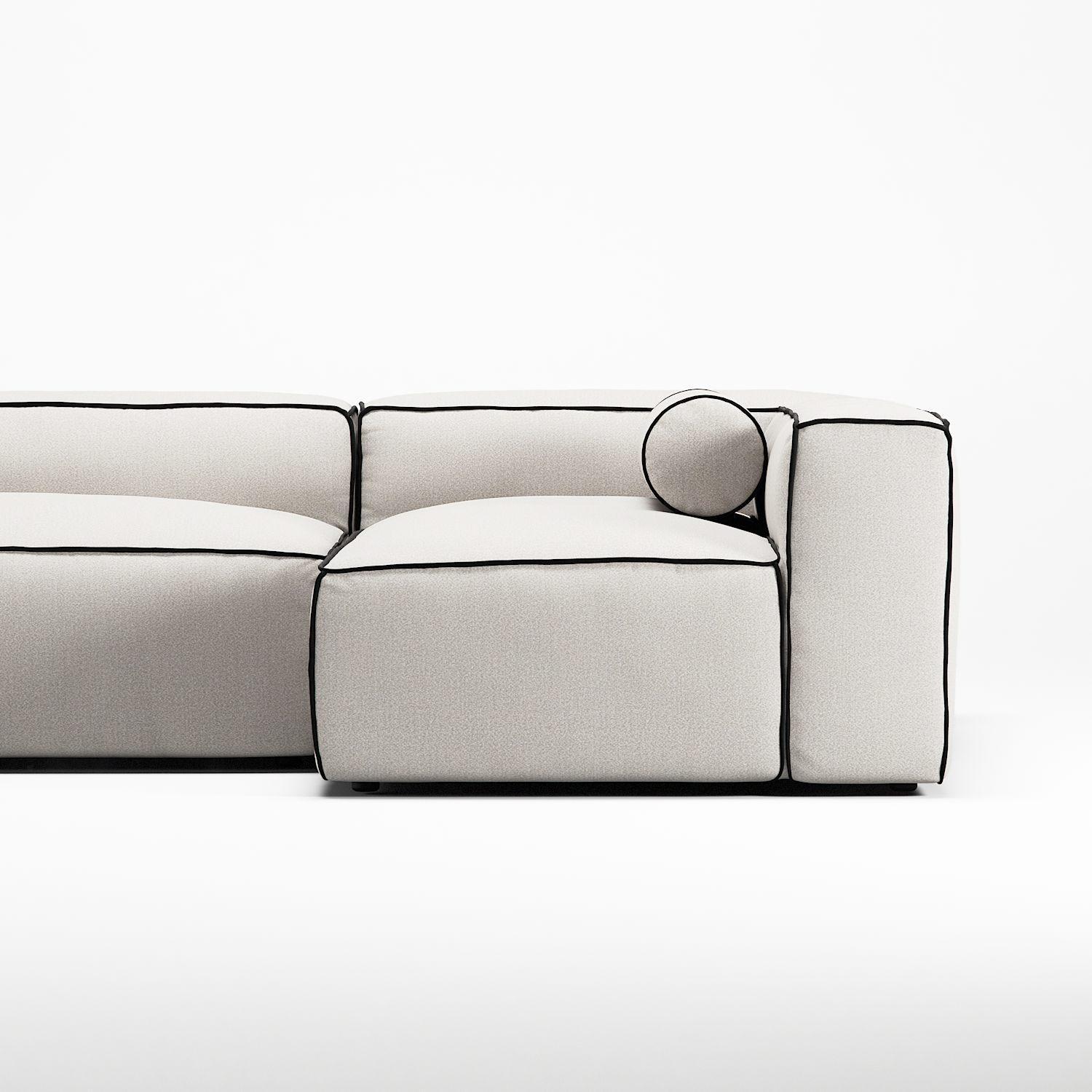 Decotique Grand Hue 4-Personers Sofa Divan Højre Steam/Hvid/Grafitgrå