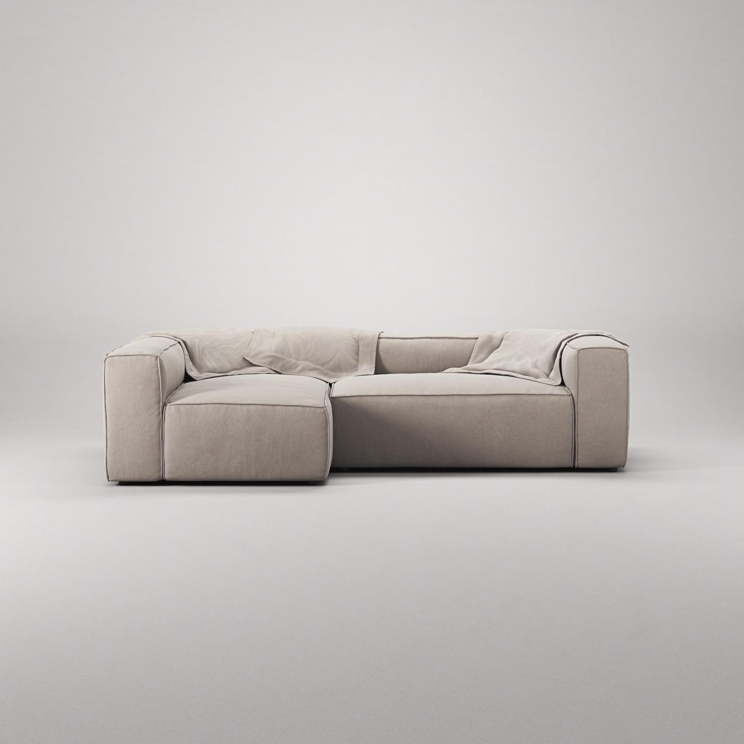 Decotique Grand 3-Personers Sofa Divan Venstre Sandshell/Beige