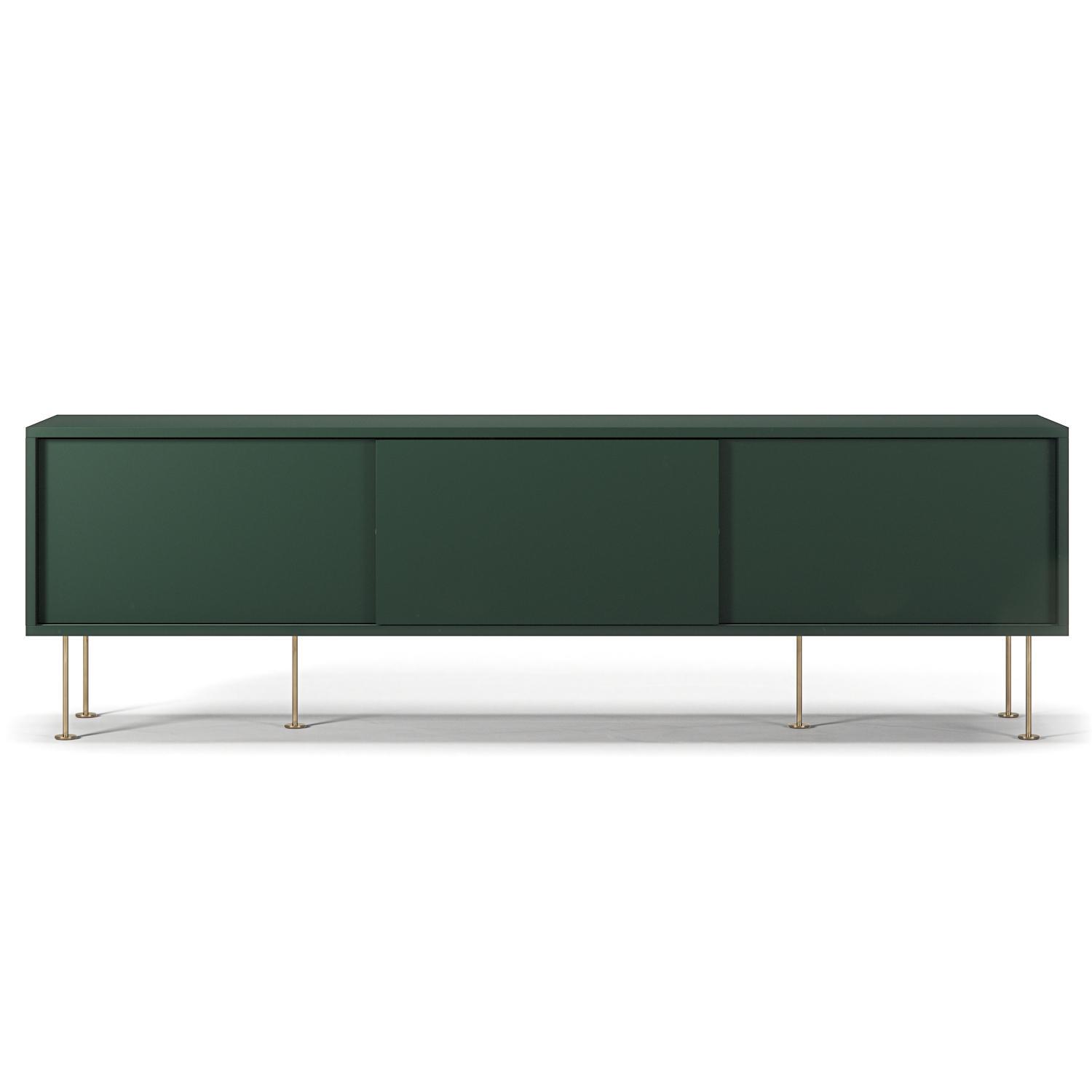 Decotique Vogue TV Bench With Legs 180 Green/ Brass