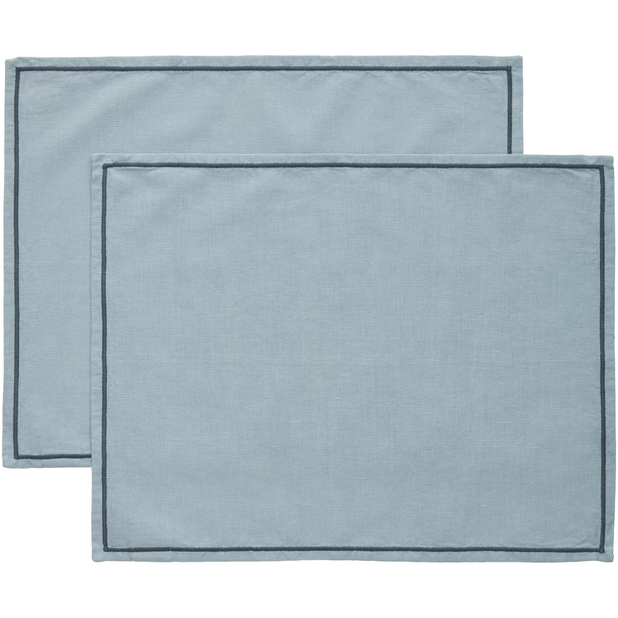 Decotique Sienna Placemat 35x45 Set of 2 Dusty Blue