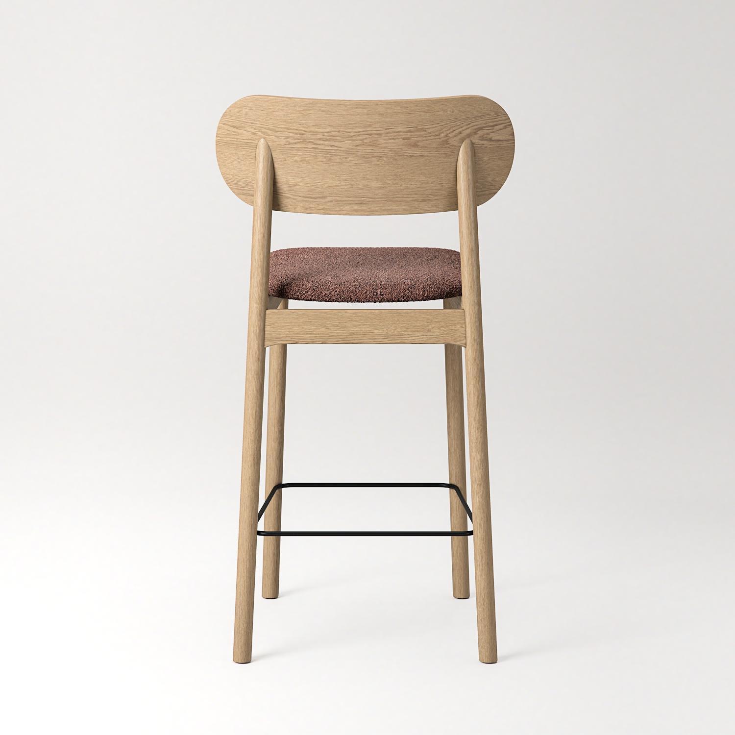 Decotique Elephant Barstol Naturligt Egetræ/Rust Bouclé