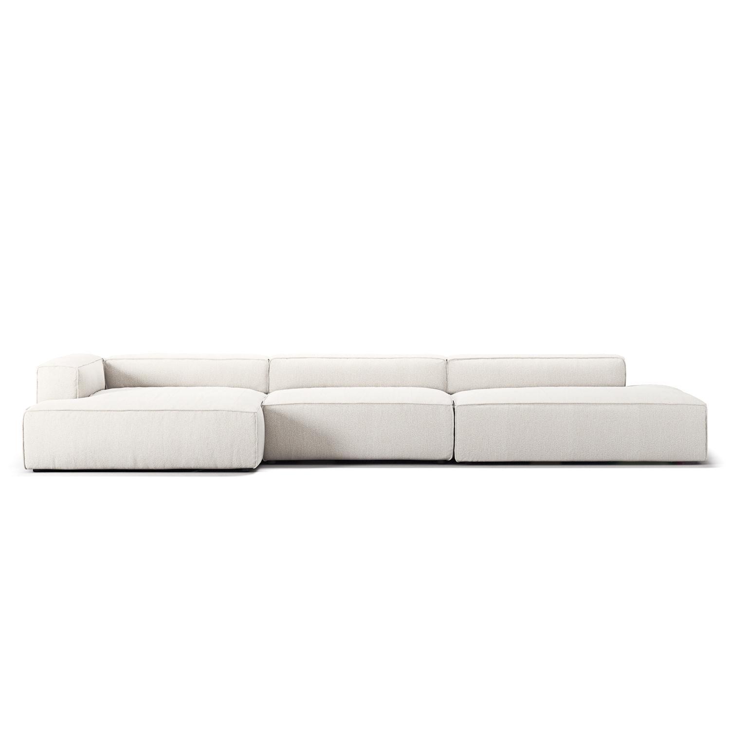 Decotique Grand 5-Sitzer Sofa Open End Rechts Steam/ Weiß