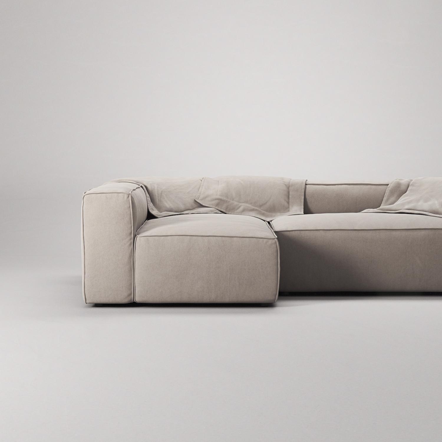 Decotique Grand 3-Personers Sofa Divan Venstre Sandshell/Beige