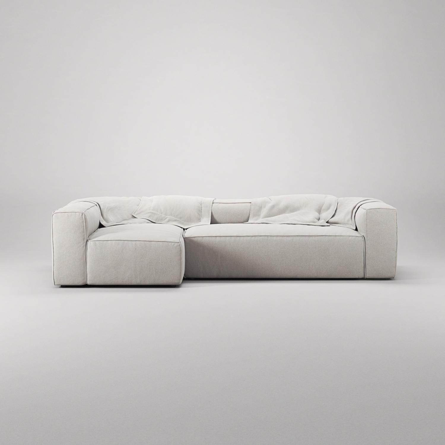 Decotique Grand 4-Personers Sofa Divan Venstre Moonwhite