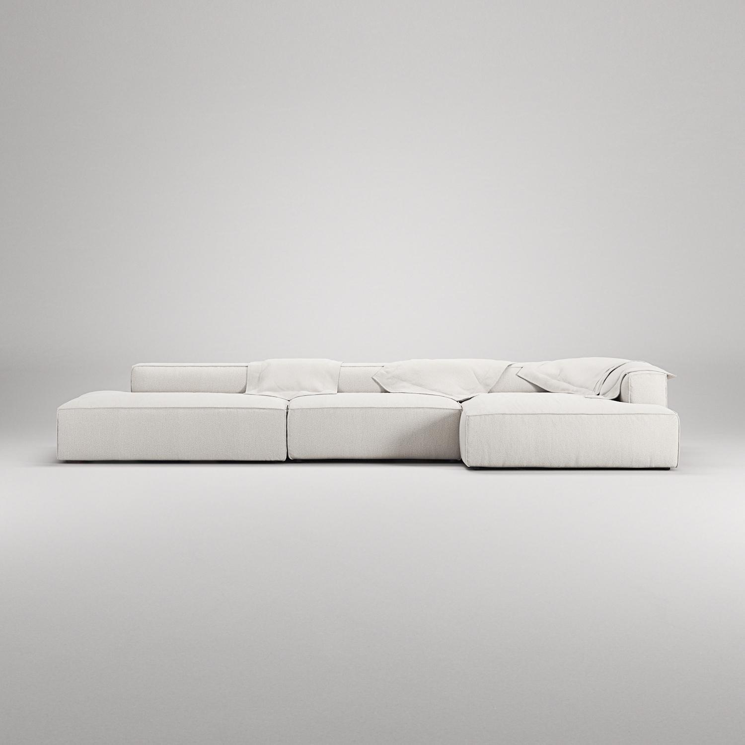 Decotique Grand 5-Personers Sofa Åben Ende Venstre Steam/Hvid