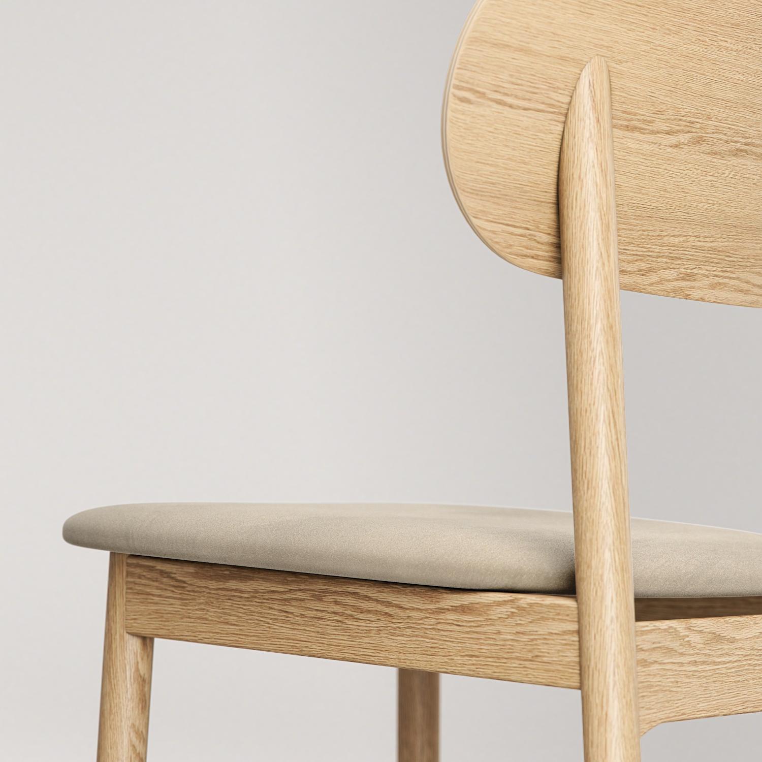 Decotique Elephant Spisebordsstol Naturligt Egetræ/Beige Fløjl