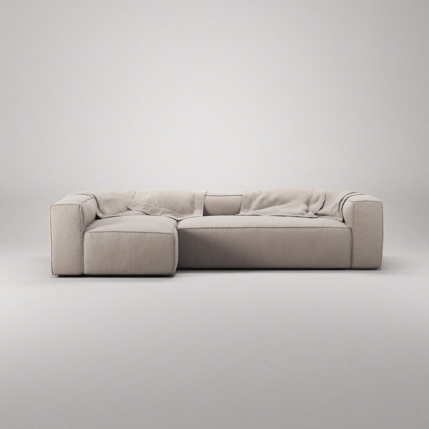 Decotique Grand 4-Personers Sofa Divan Venstre Sandshell/Beige