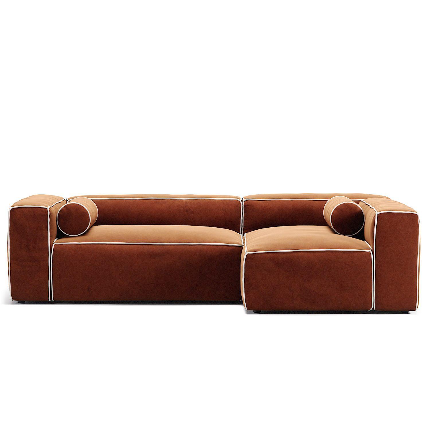 Decotique Grand Hue 3-Personers Sofa Divan Højre Moonwhite/Kobber