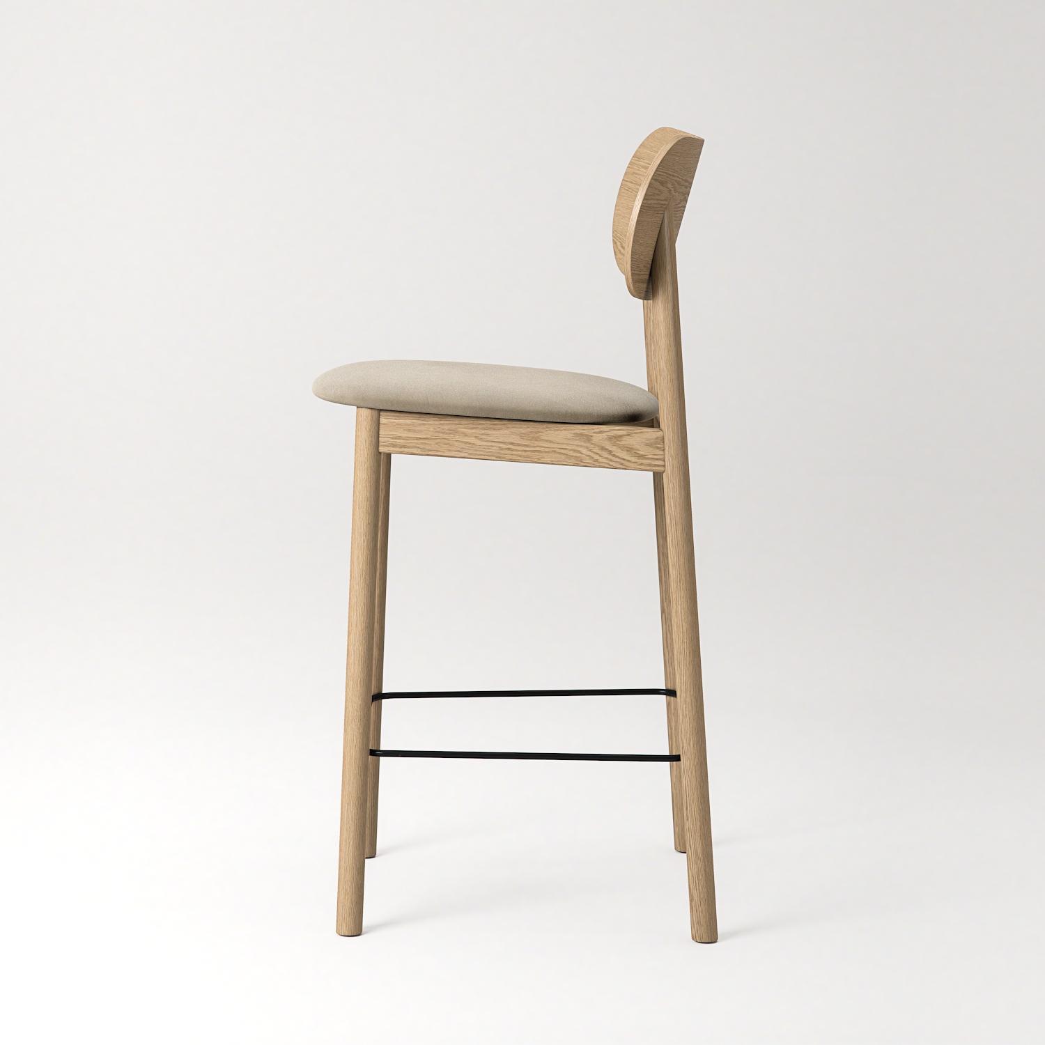 Decotique Elephant Barstol Naturligt Egetræ/Beige Fløjl