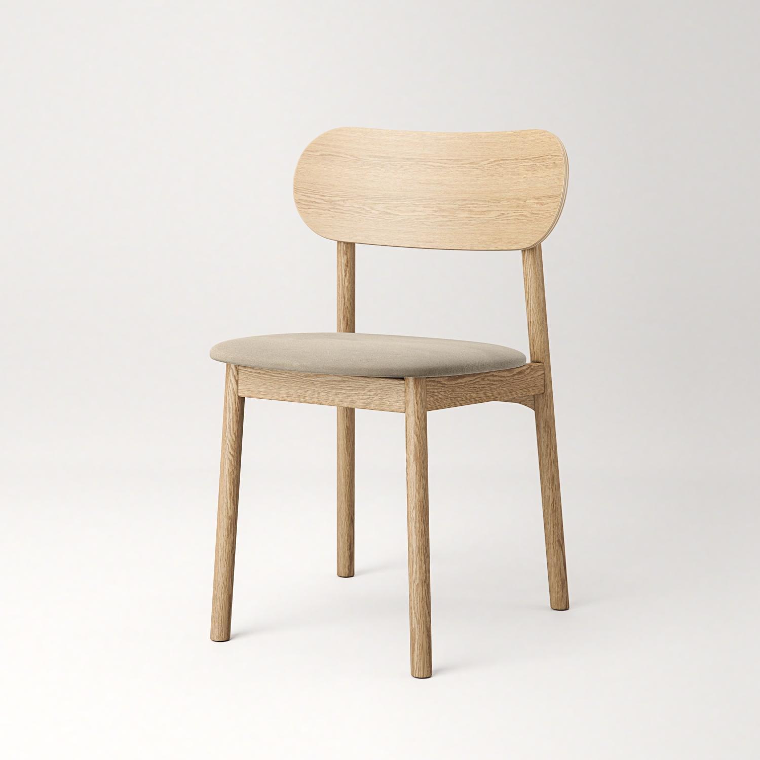 Decotique Elephant Spisebordsstol Naturligt Egetræ/Beige Fløjl