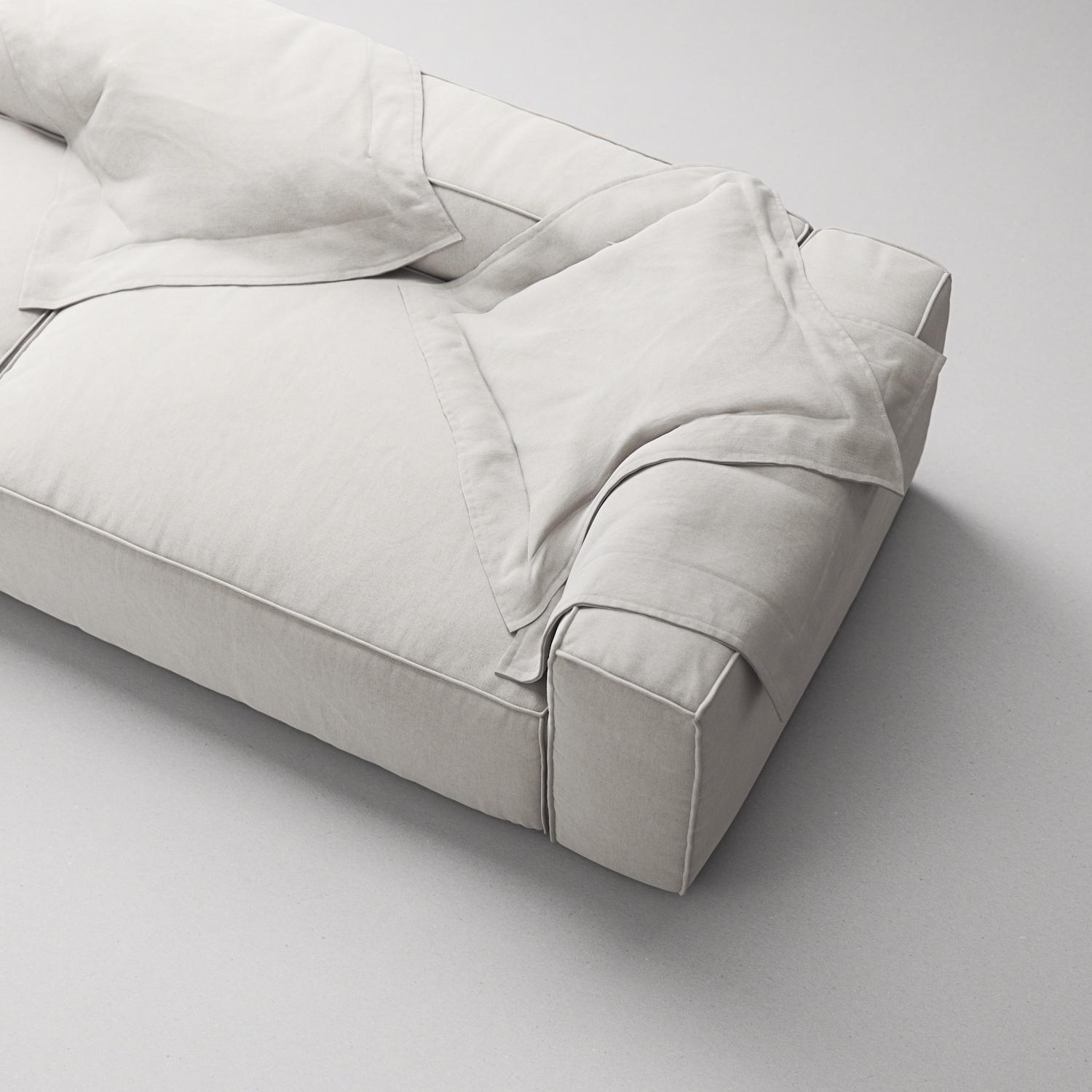 Decotique Grand 3-Personers Sofa Åben Ende Venstre Moonwhite
