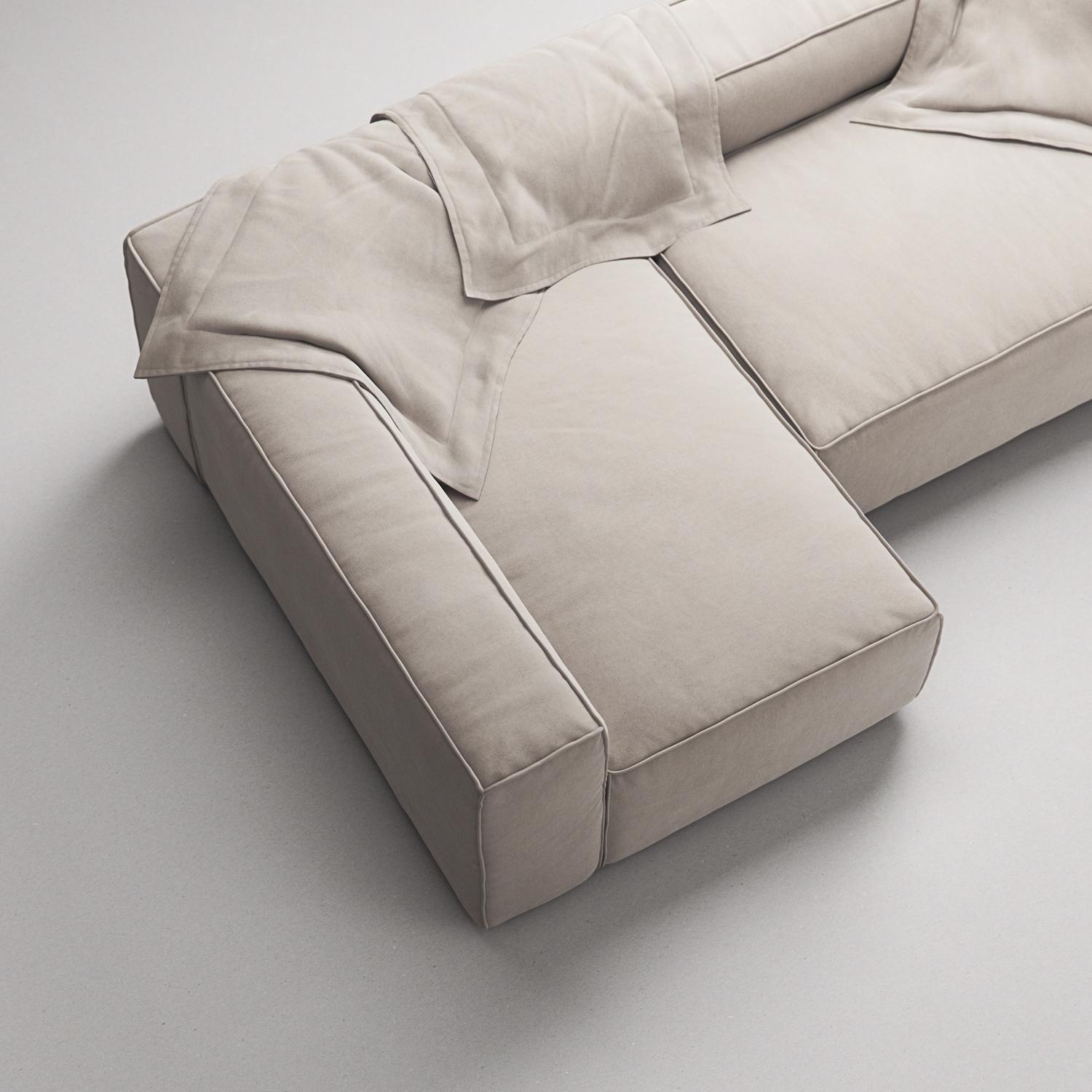 Decotique Grand 3-Personers Sofa Divan Venstre Sandshell/Beige