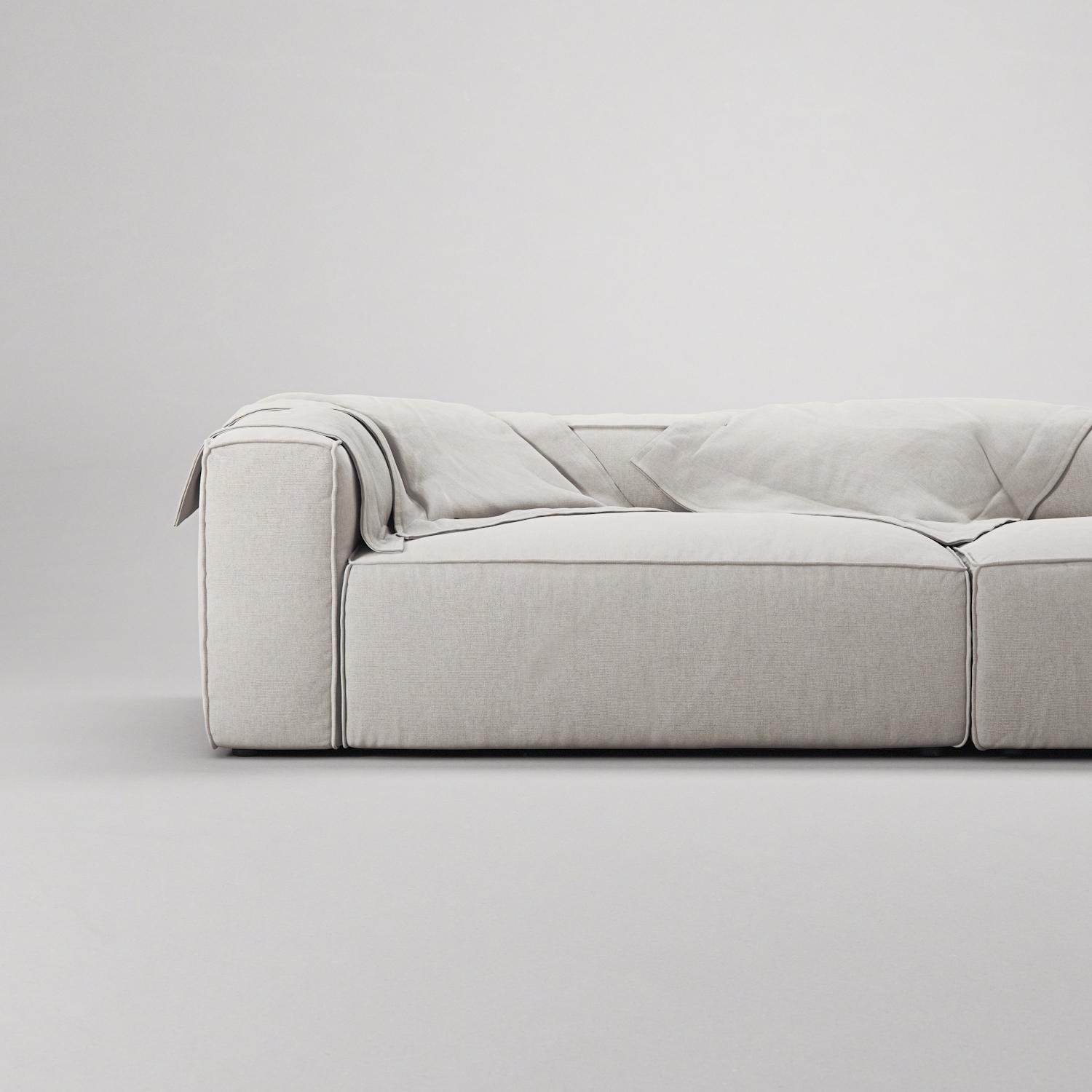 Decotique Grand 3-Personers Sofa Åben Ende Højre Moonwhite
