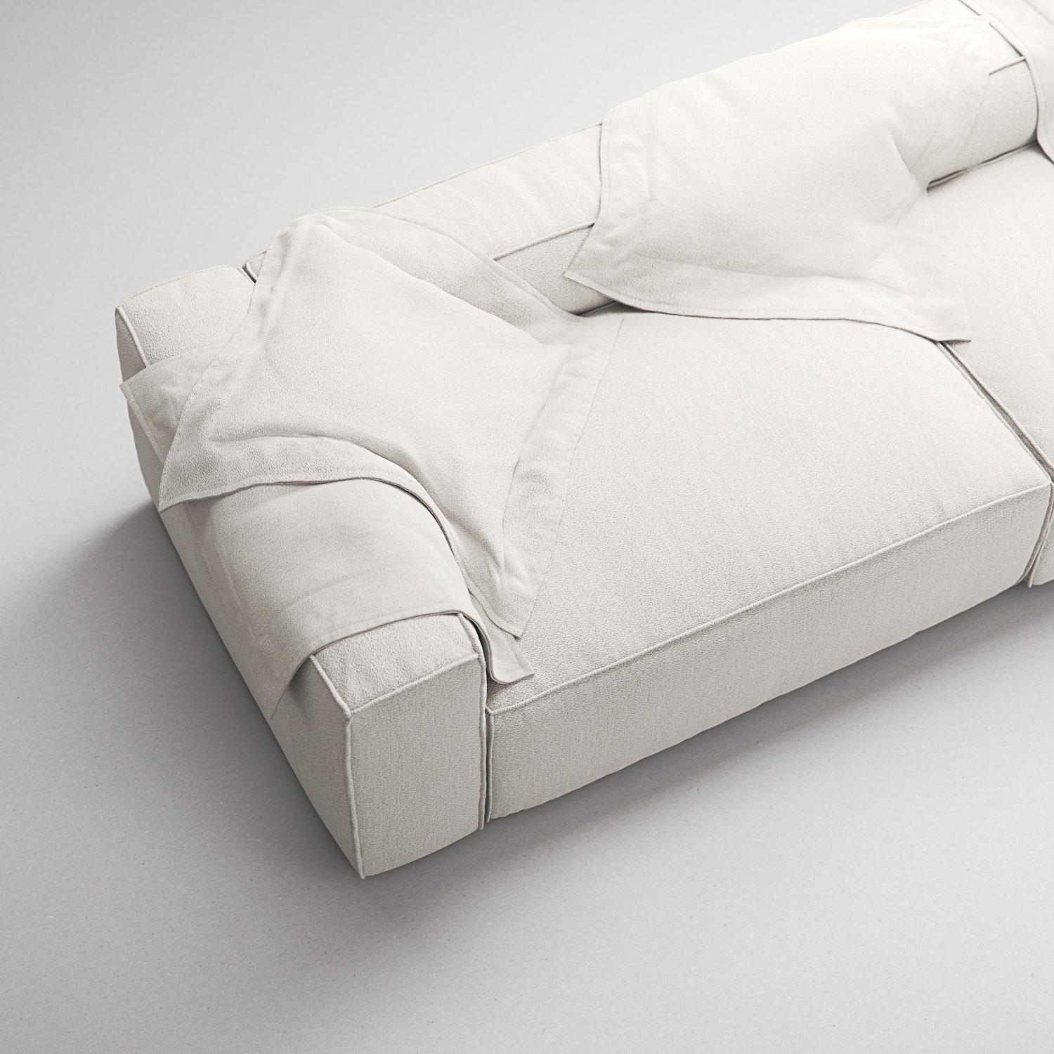 Decotique Grand 3-Personers Sofa Åben Ende Højre Steam/Hvid