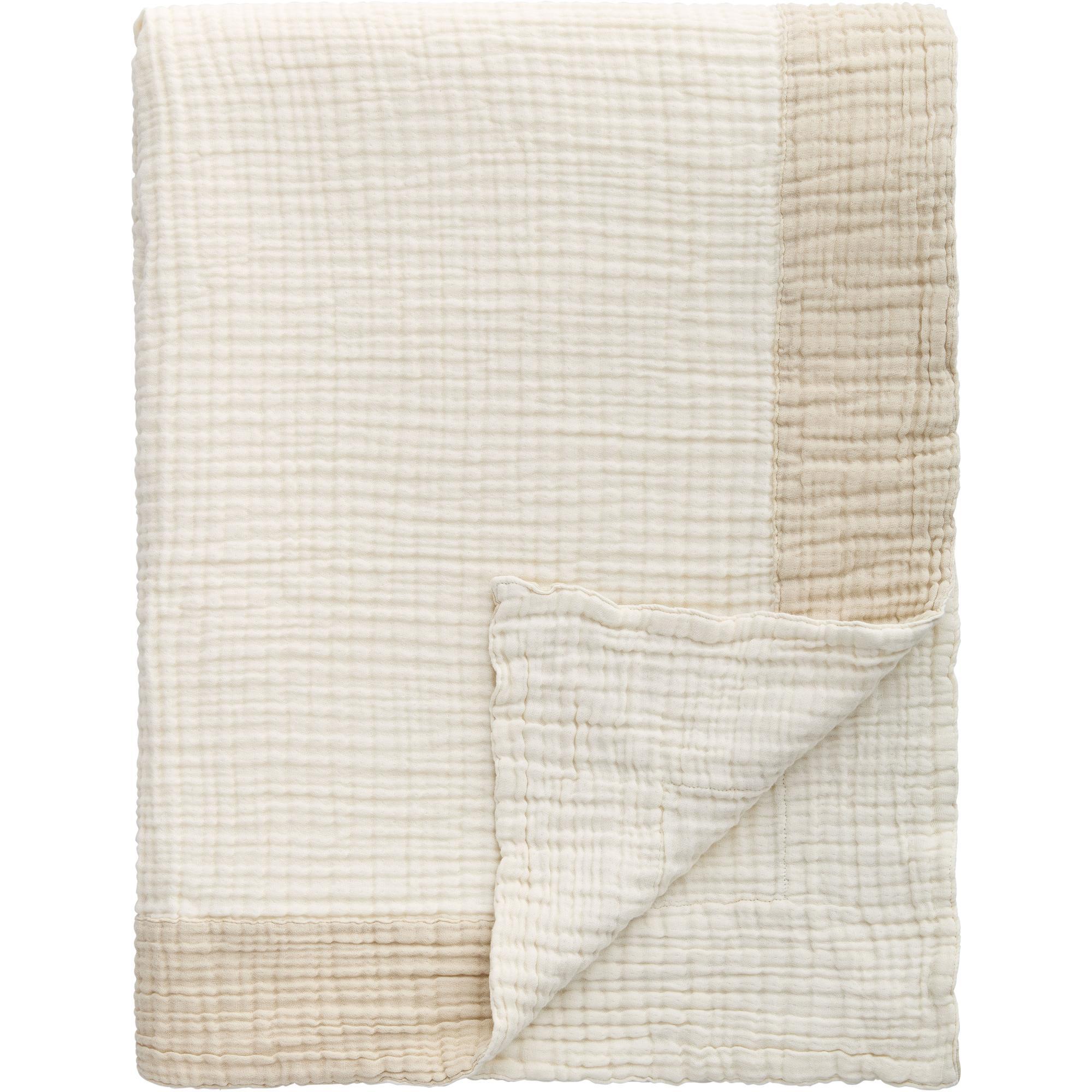 Decotique Ella Crincle Sengetæppe 260x260 Sand