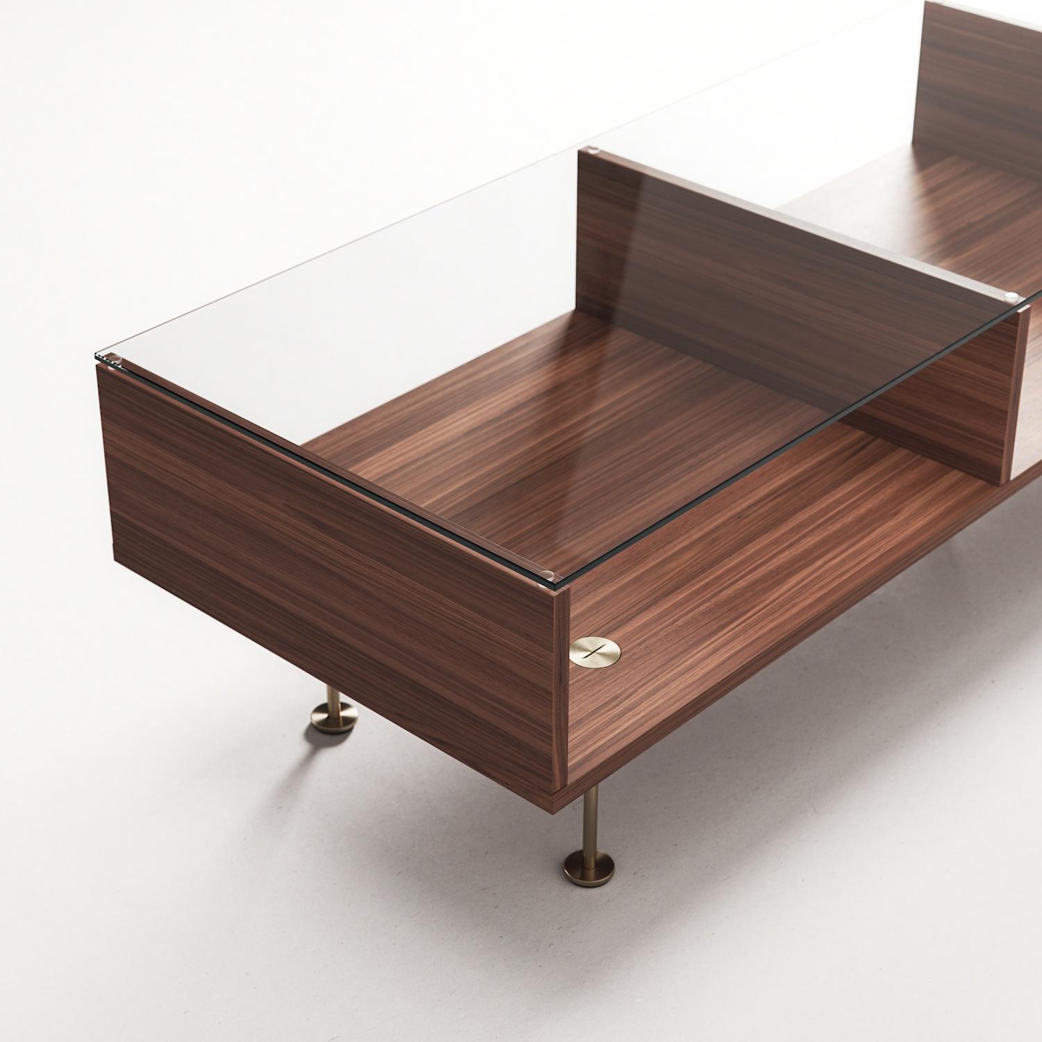 Decotique Vogue Sofabord 45x165 Valnød/Messing