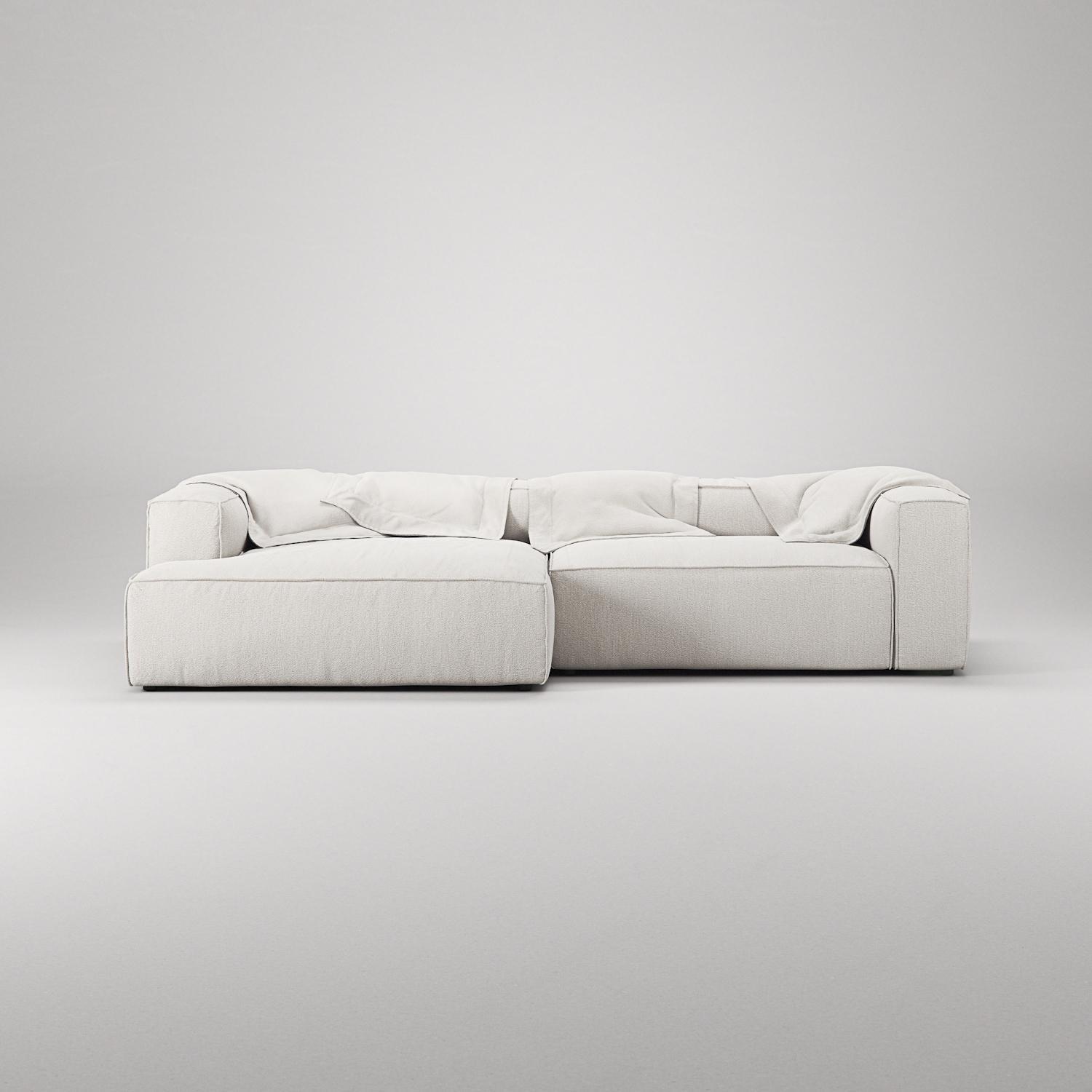 Decotique Grand 3-Personers Sofa Chaiselong Venstre Steam/Hvid