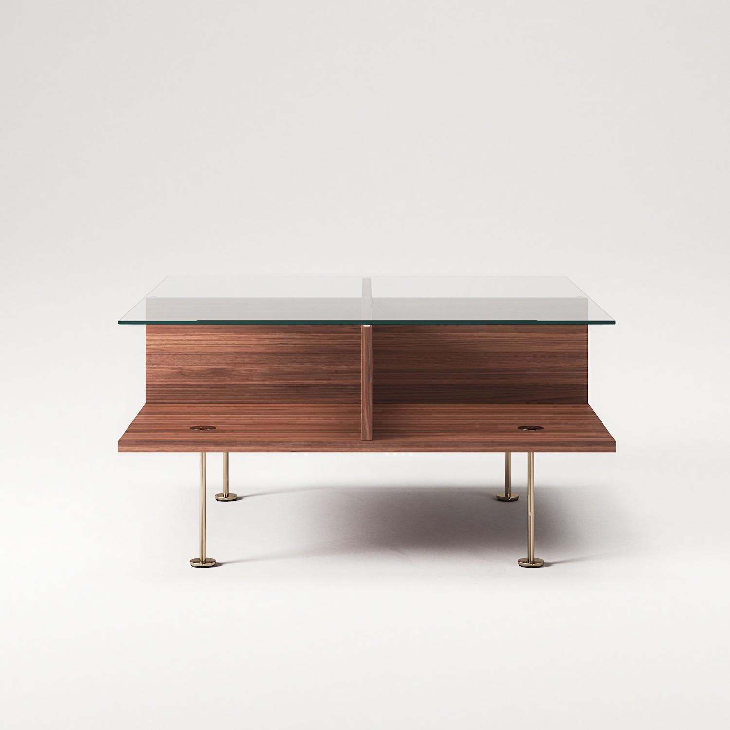 Decotique Vogue Sofabord 70x70 Valnød/Messing