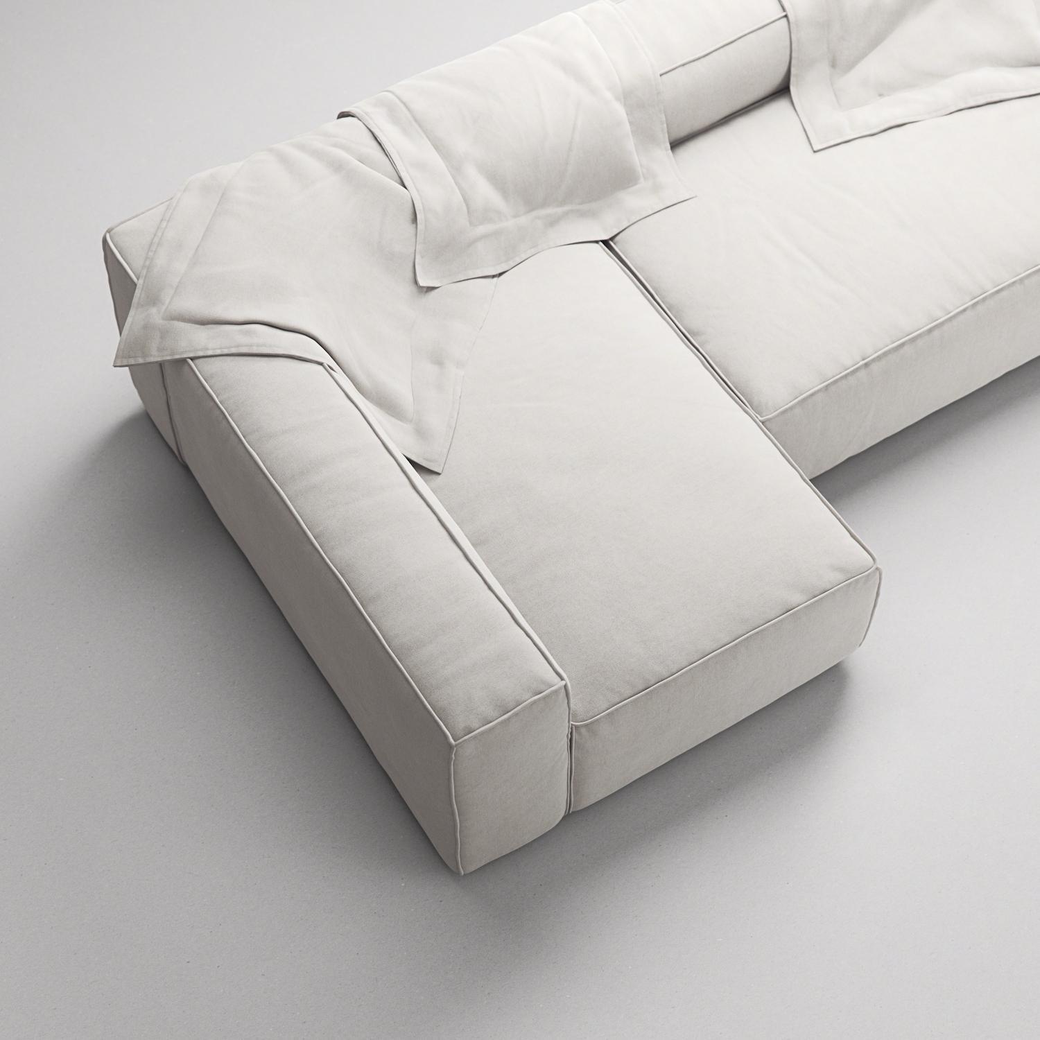 Decotique Grand 4-Personers Sofa Divan Venstre Moonwhite