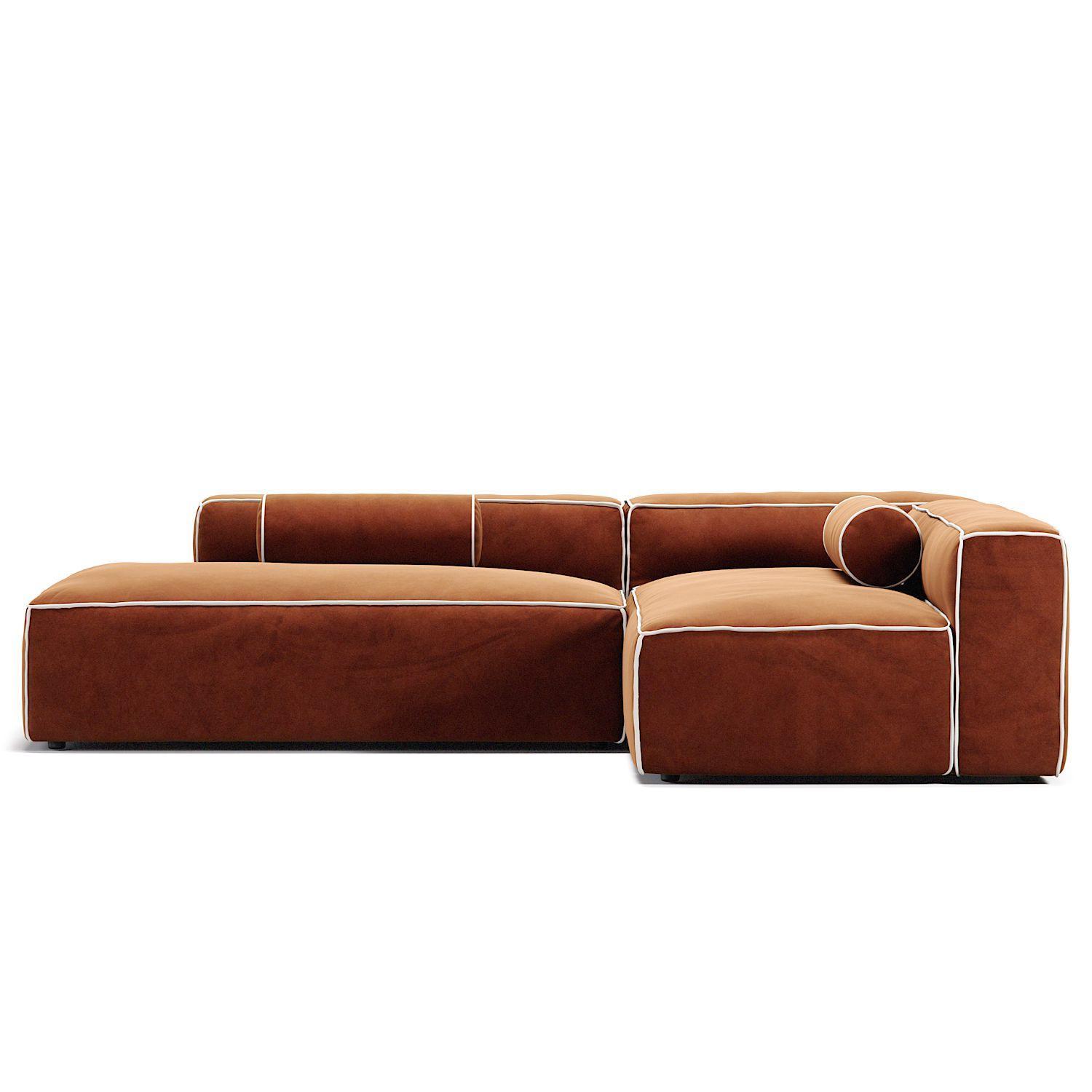 Decotique Grand Hue 3-Personers Loungesofa Åben Ende Venstre Moonwhite/Kobber