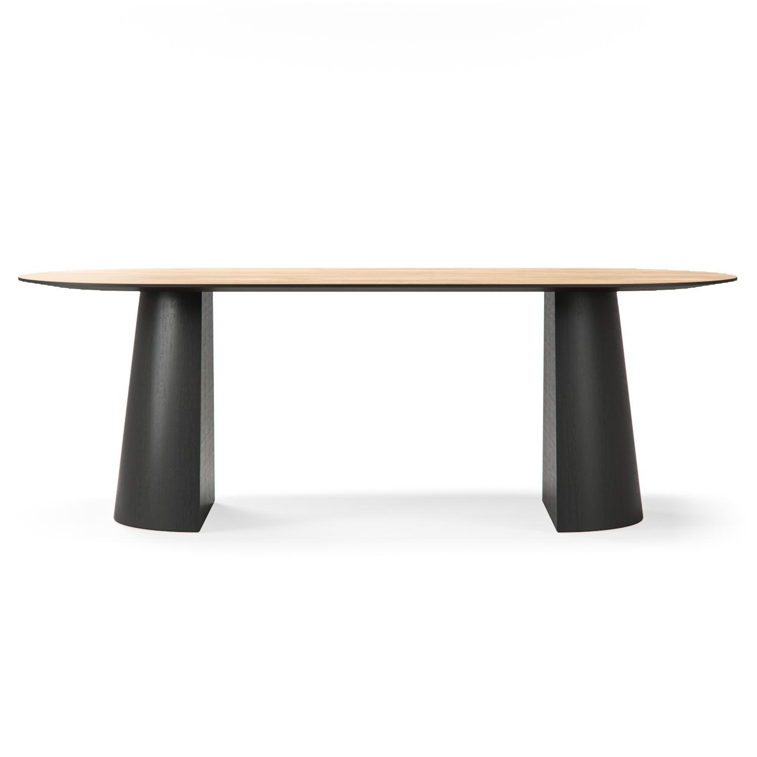 Mesa de Comedor Social Decotique 220 Negro/roble/natural/roble
