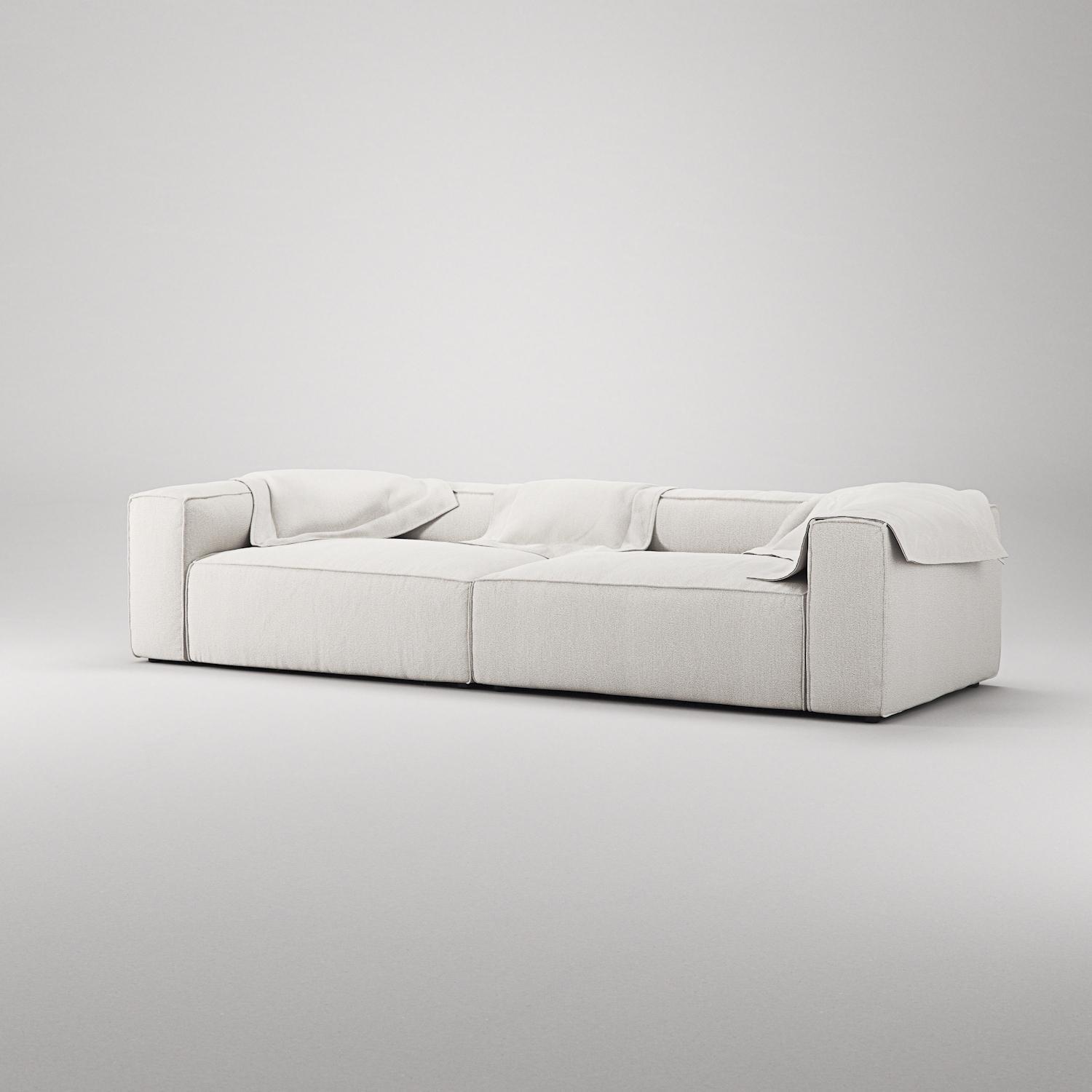 Decotique Grand 4-Personers Sofa Steam/Hvid