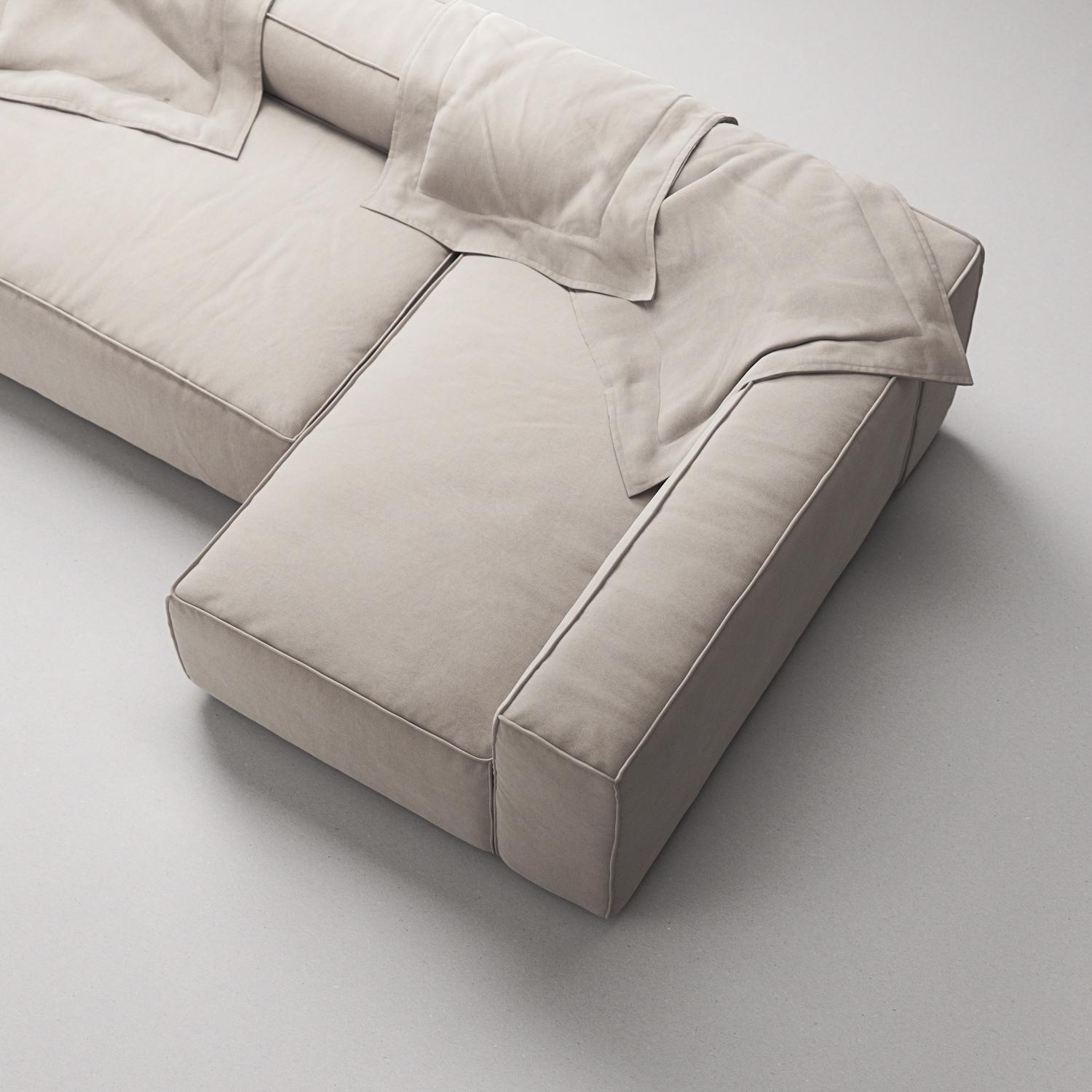 Decotique Grand 4-Personers Sofa Divan Højre Sandshell/Beige