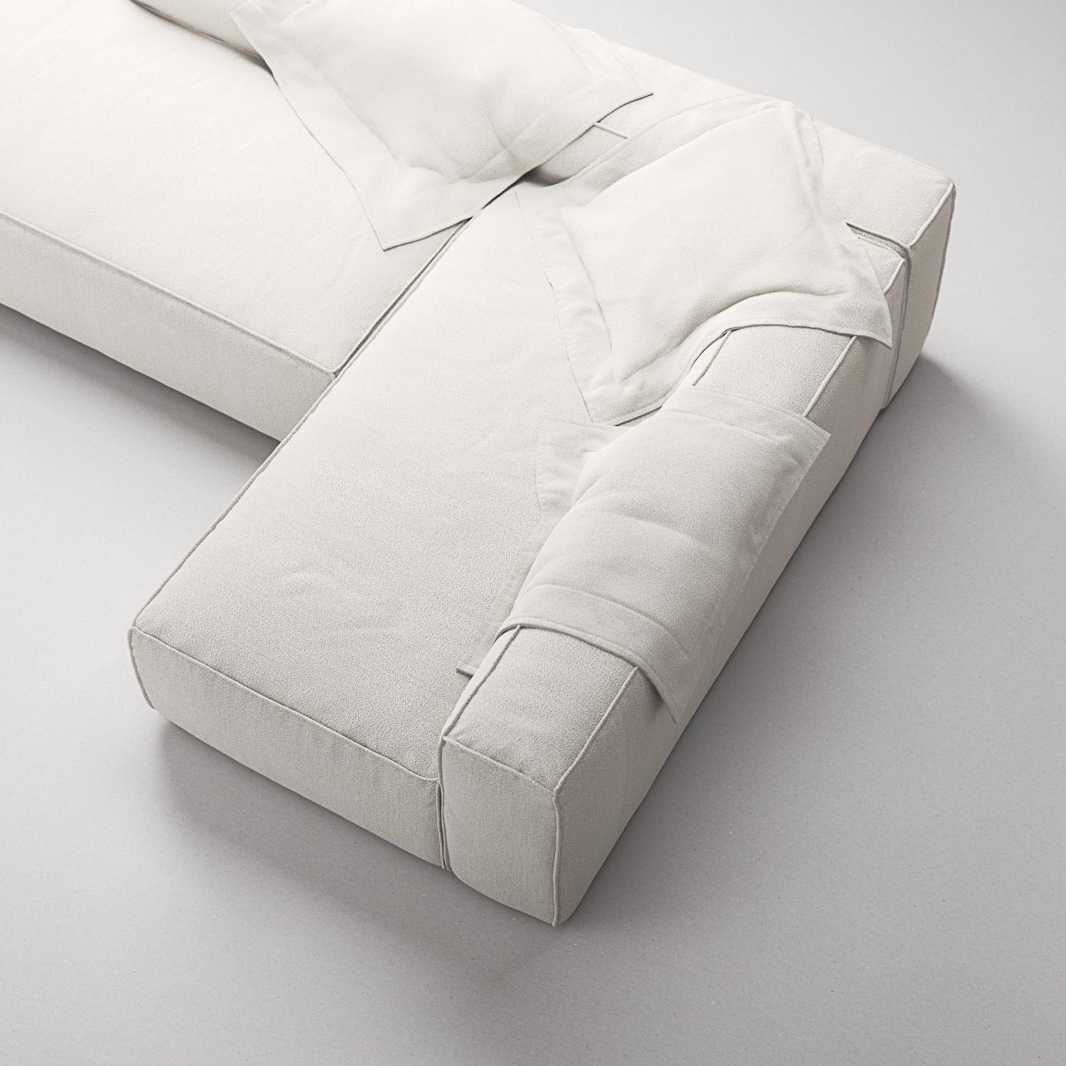 Decotique Grand 3-Personers Loungesofa Åben Ende Venstre Steam/Hvid