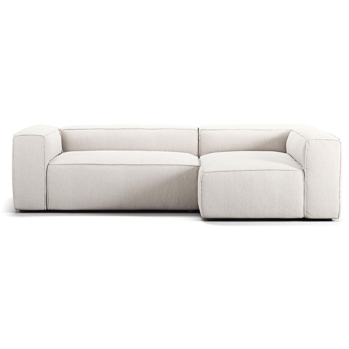 Sofá Decotique Grand de 3 Plazas, Diván Derecho, Color Vapor/ Blanco