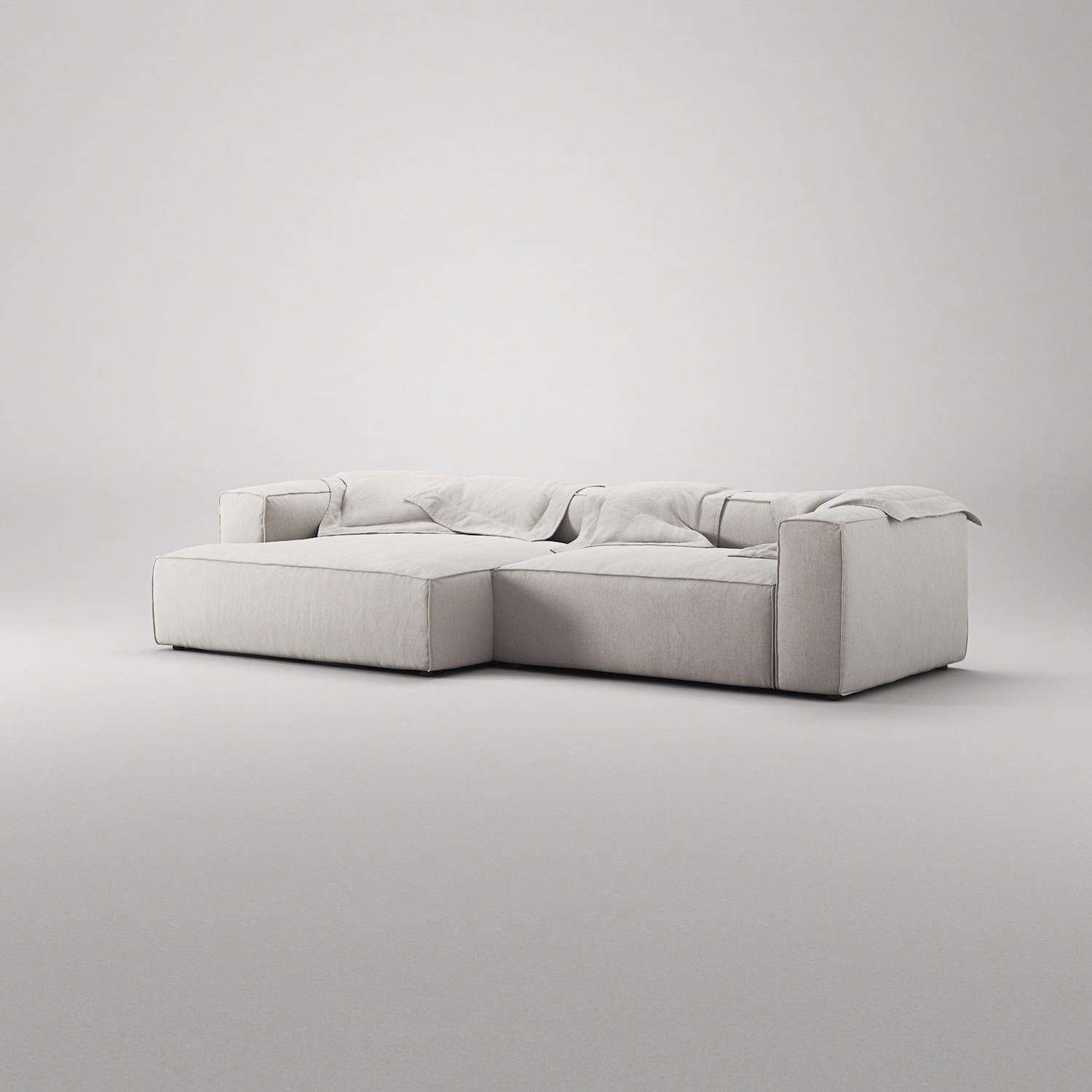 Decotique Grand 3-Personers Sofa Chaiselong Venstre Moonwhite