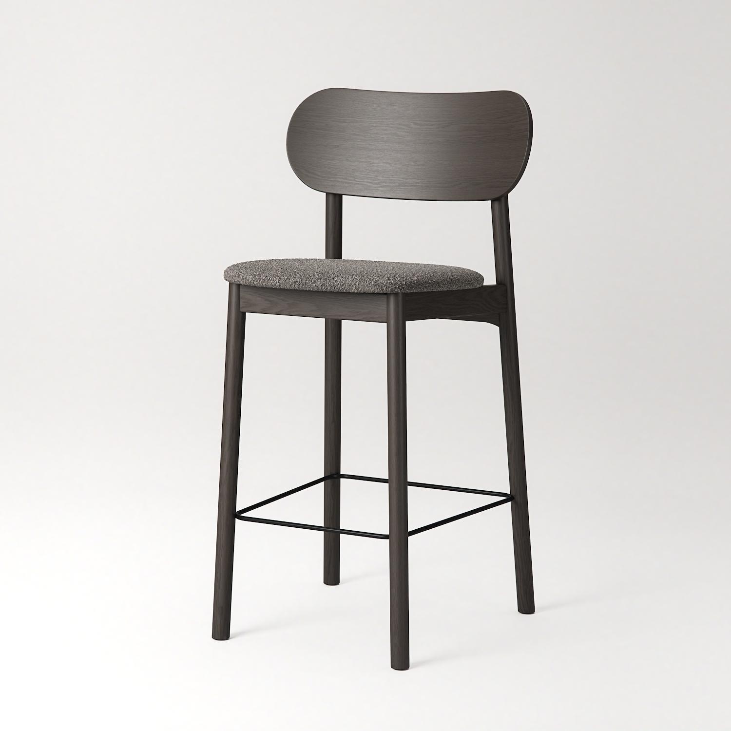 Decotique Elephant Barstol Mørkt Egetræ/Brunt Bouclé