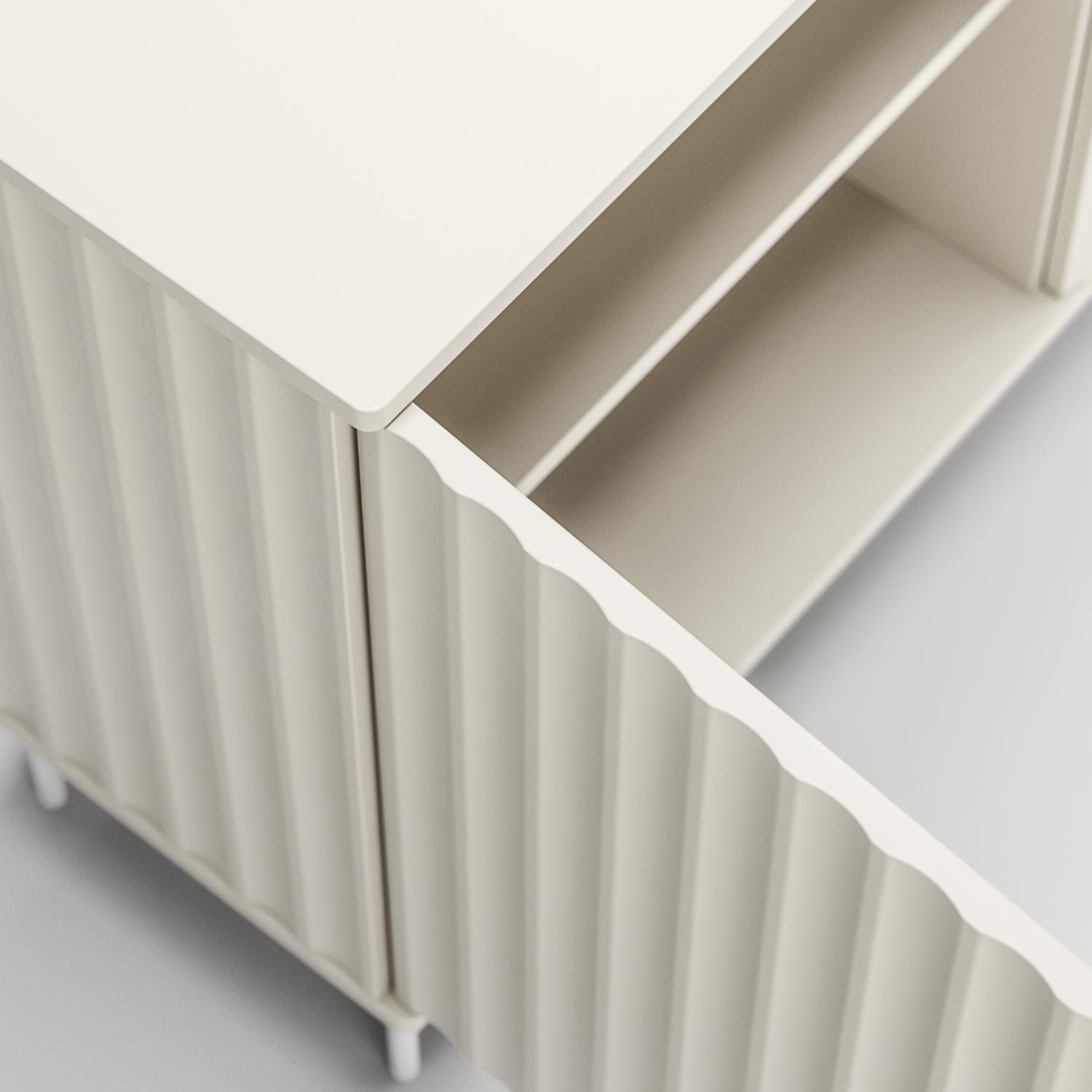 Decotique Wave TV Bænk 3D Creme