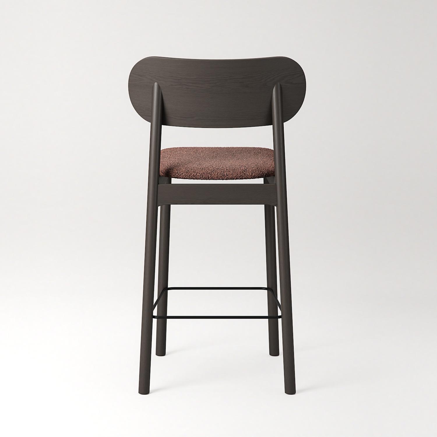 Decotique Elephant Barstol Mørkt Egetræ/Rust Bouclé