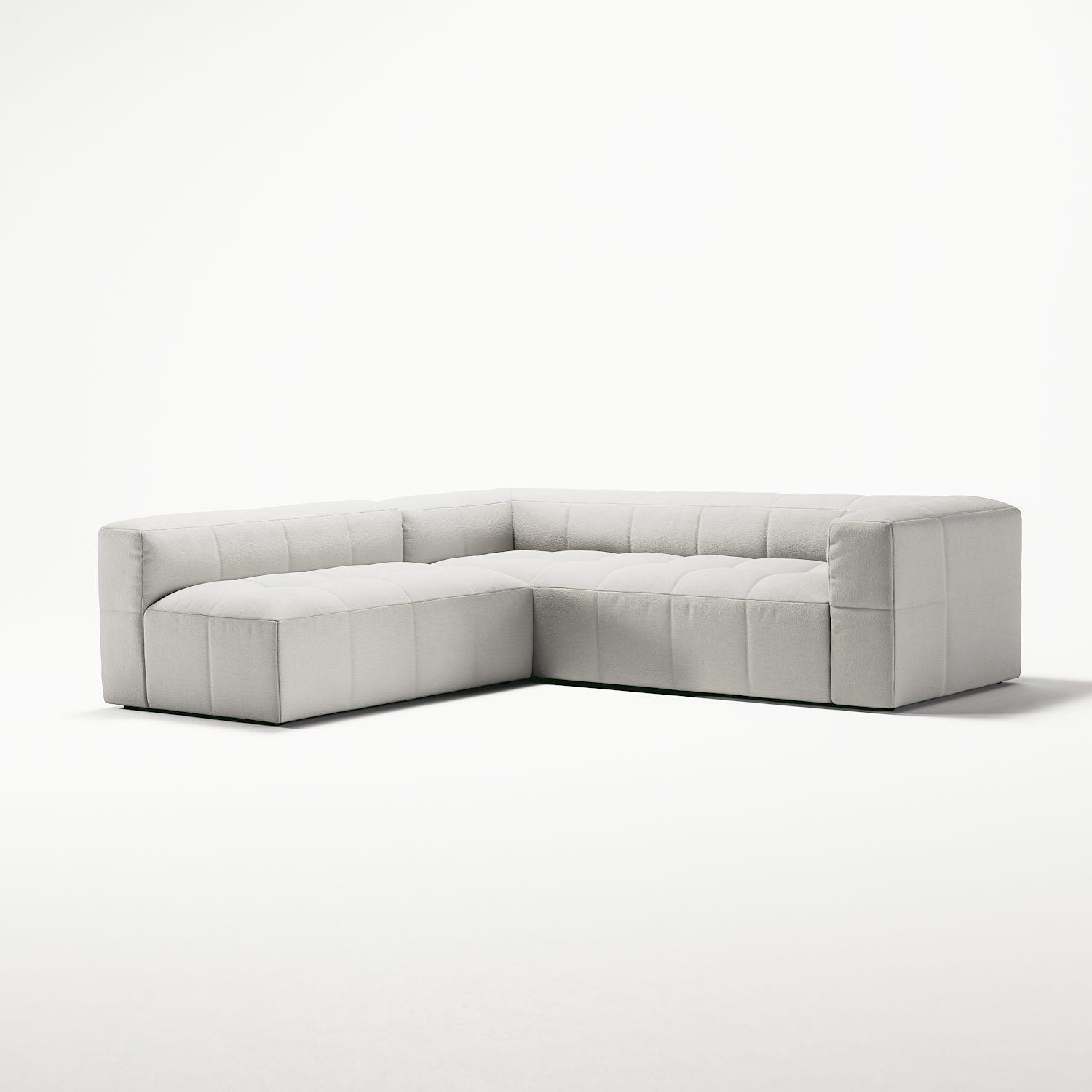 Decotique Mure 3-Personers Sofa Med Åben Ende Venstre Steam/Hvid