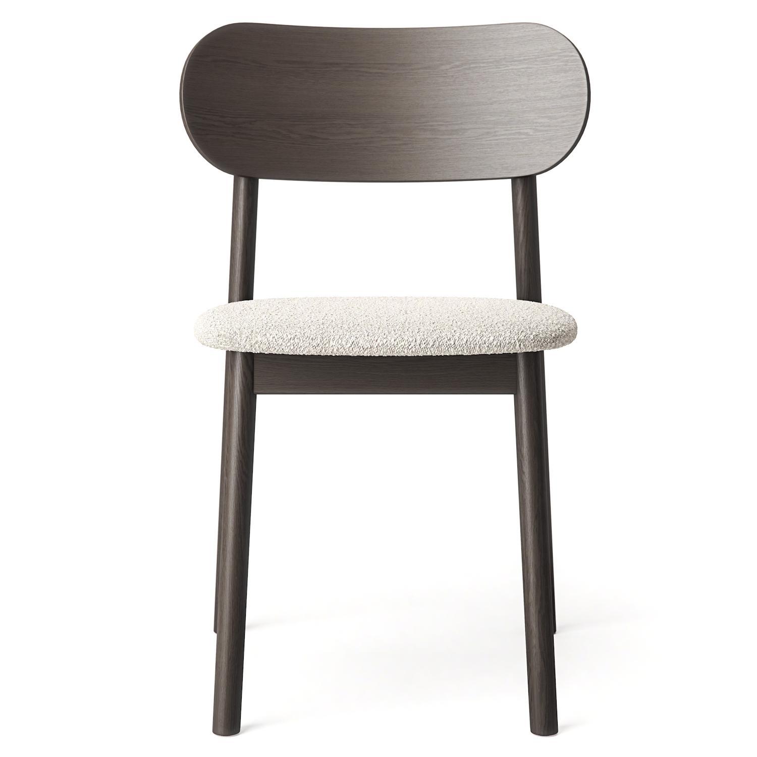 Decotique Elephant Spisebordsstol Mørkt Egetræ/Hvidt Bouclé