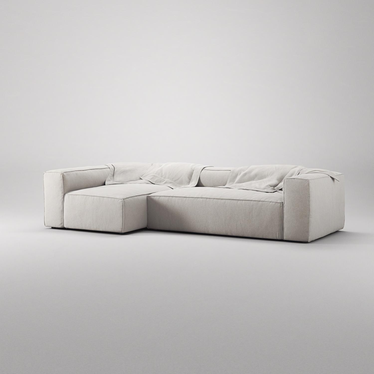 Decotique Grand 4-Personers Sofa Divan Venstre Moonwhite