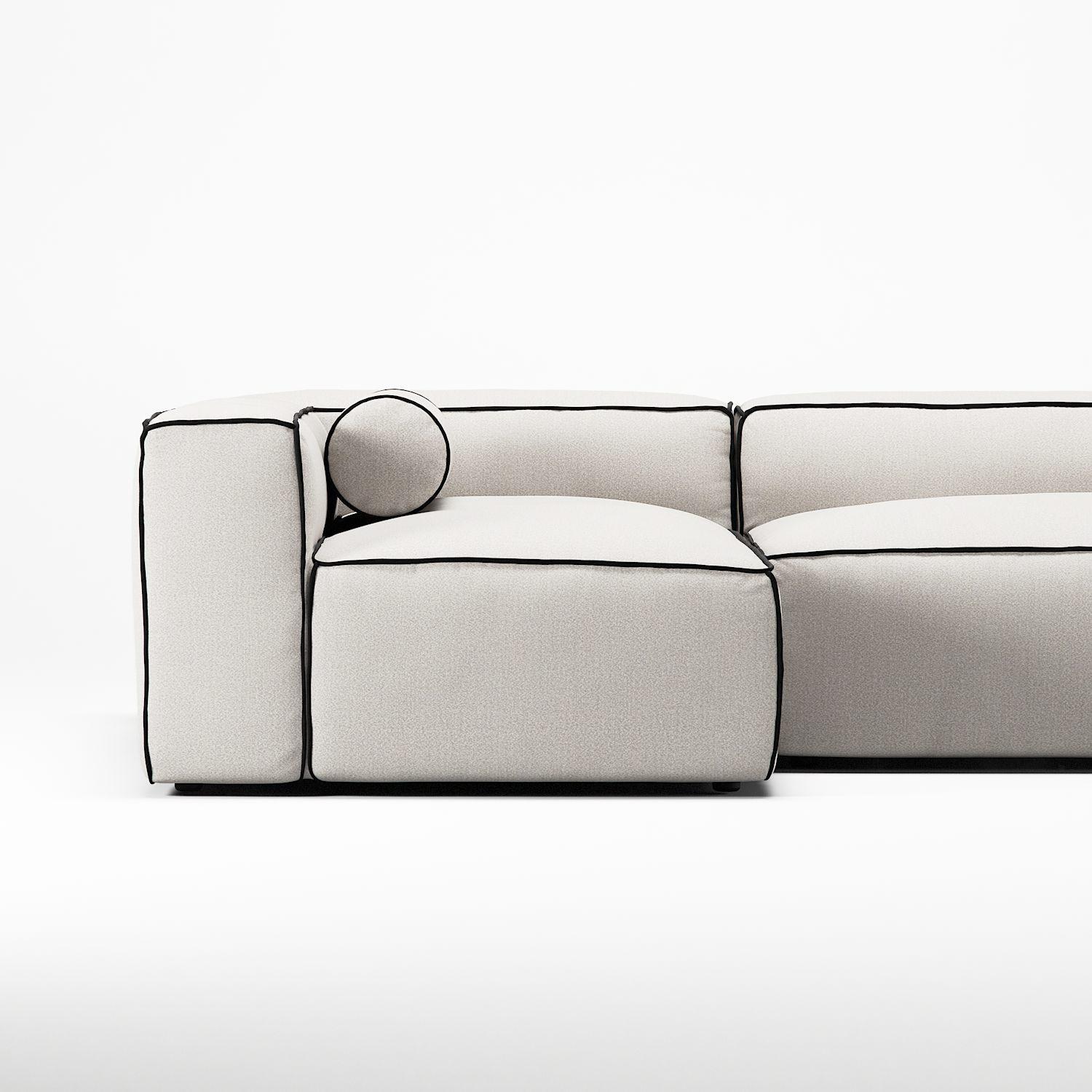 Decotique Grand Hue 4-Personers Sofa Divan Venstre Steam/Hvid/Grafitgrå