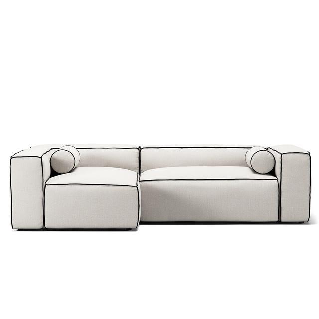 Grand Hue 3-Seater Sofa Divan Left Steam/ White/ Graphite Grey
