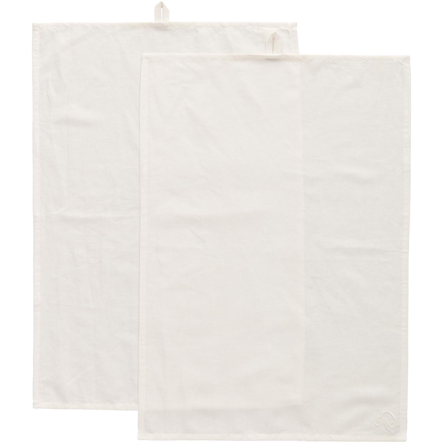 Decotique Sienna Tea Towel 50x70 Set of 2 White