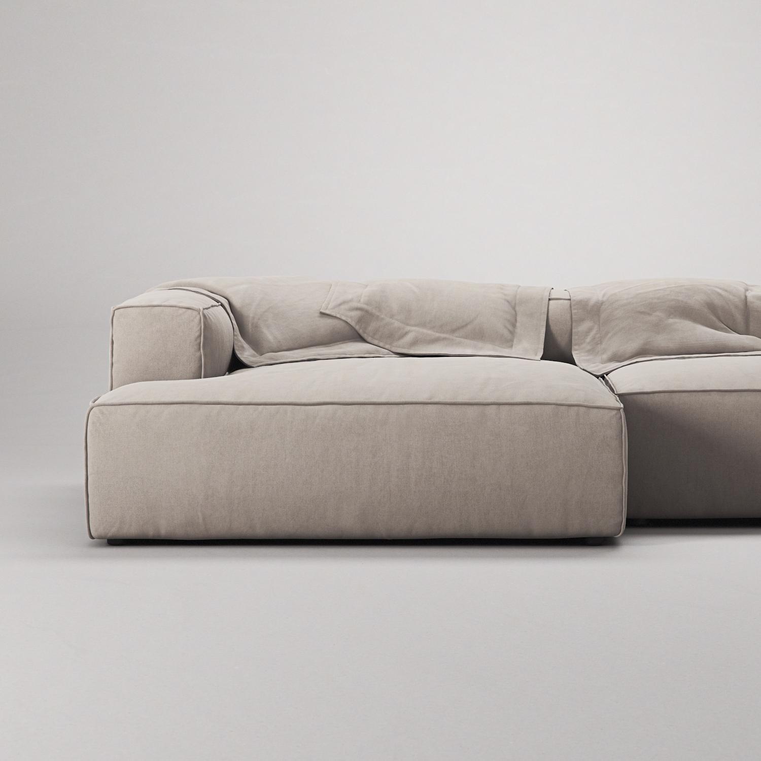Decotique Grand 3-Personers Sofa Chaiselong Venstre Sandshell/Beige