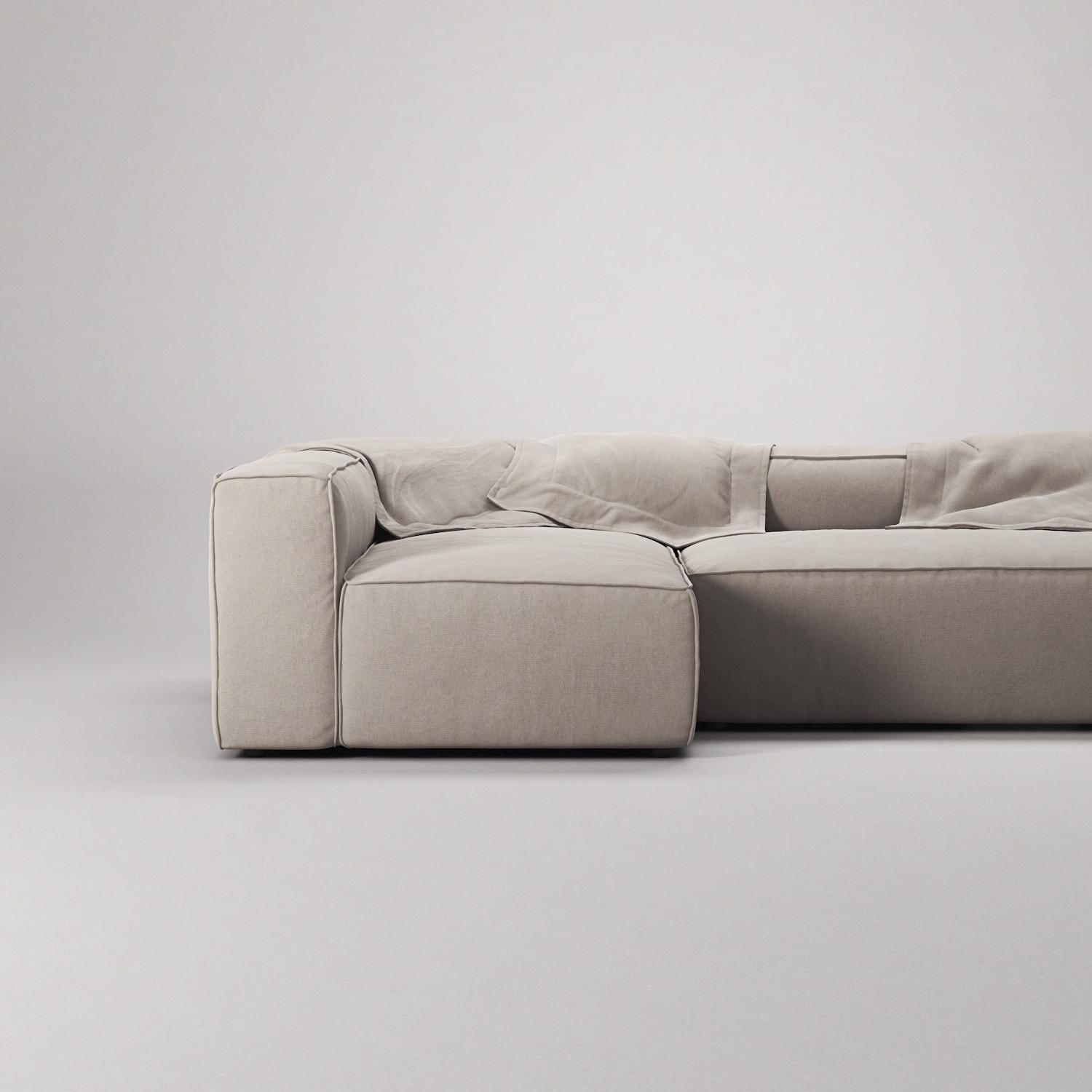 Decotique Grand 4-Personers Sofa Divan Venstre Sandshell/Beige