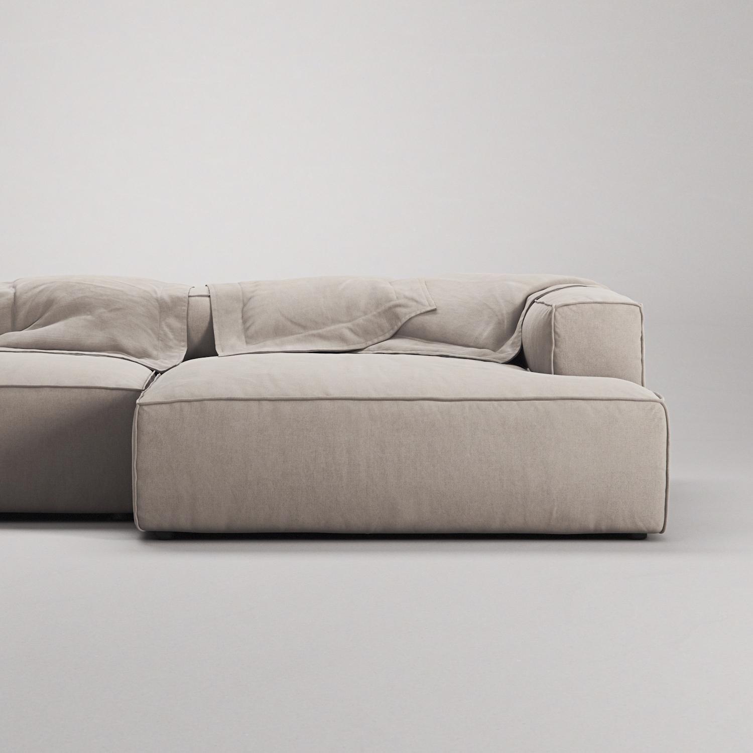 Decotique Grand 3-Personers Sofa Chaiselong Højre Sandshell/Beige
