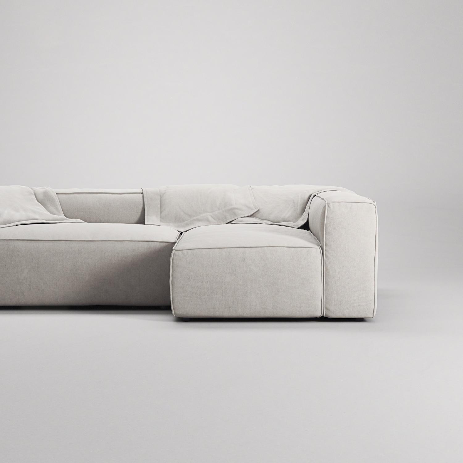 Decotique Grand 3-Personers Sofa Divan Højre Moonwhite