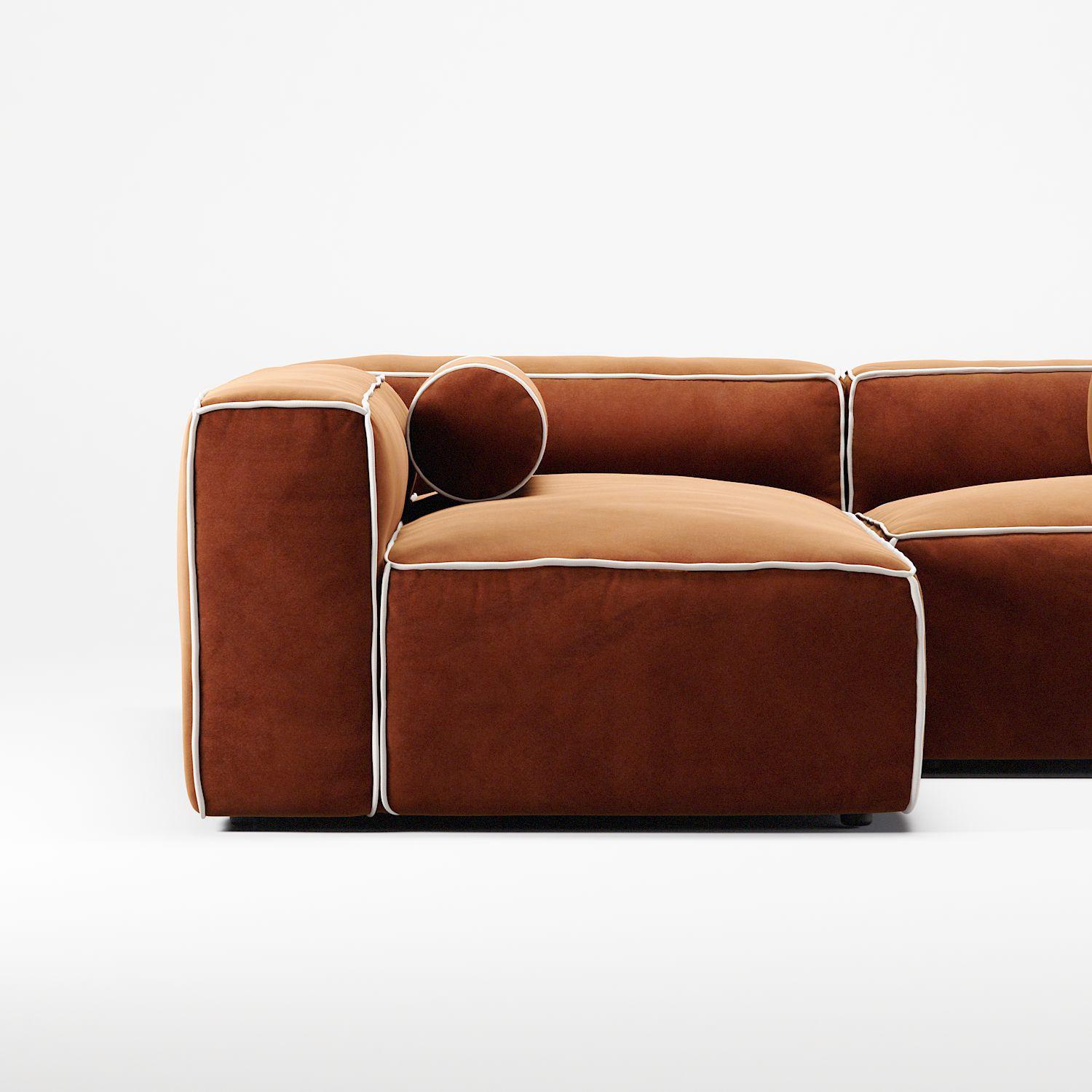 Decotique Grand Hue 3-Personers Loungesofa Åben Ende Højre Moonwhite/Kobber